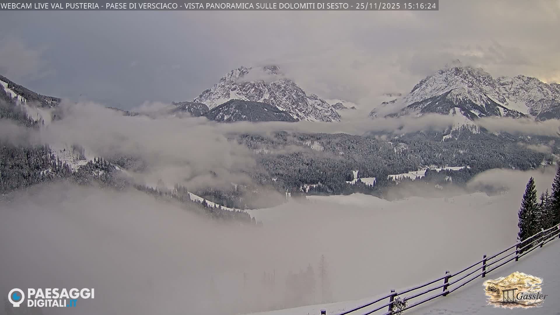 Val Pusteria (Puster Valley), Versciaco Vierschach Village & 3 Zinnen Dolomites Mountain View Live Cam - South Tyrol (Bolzano) , Trentino-South Tyrol (Trentino-Alto Adige/Südtirol), Italy