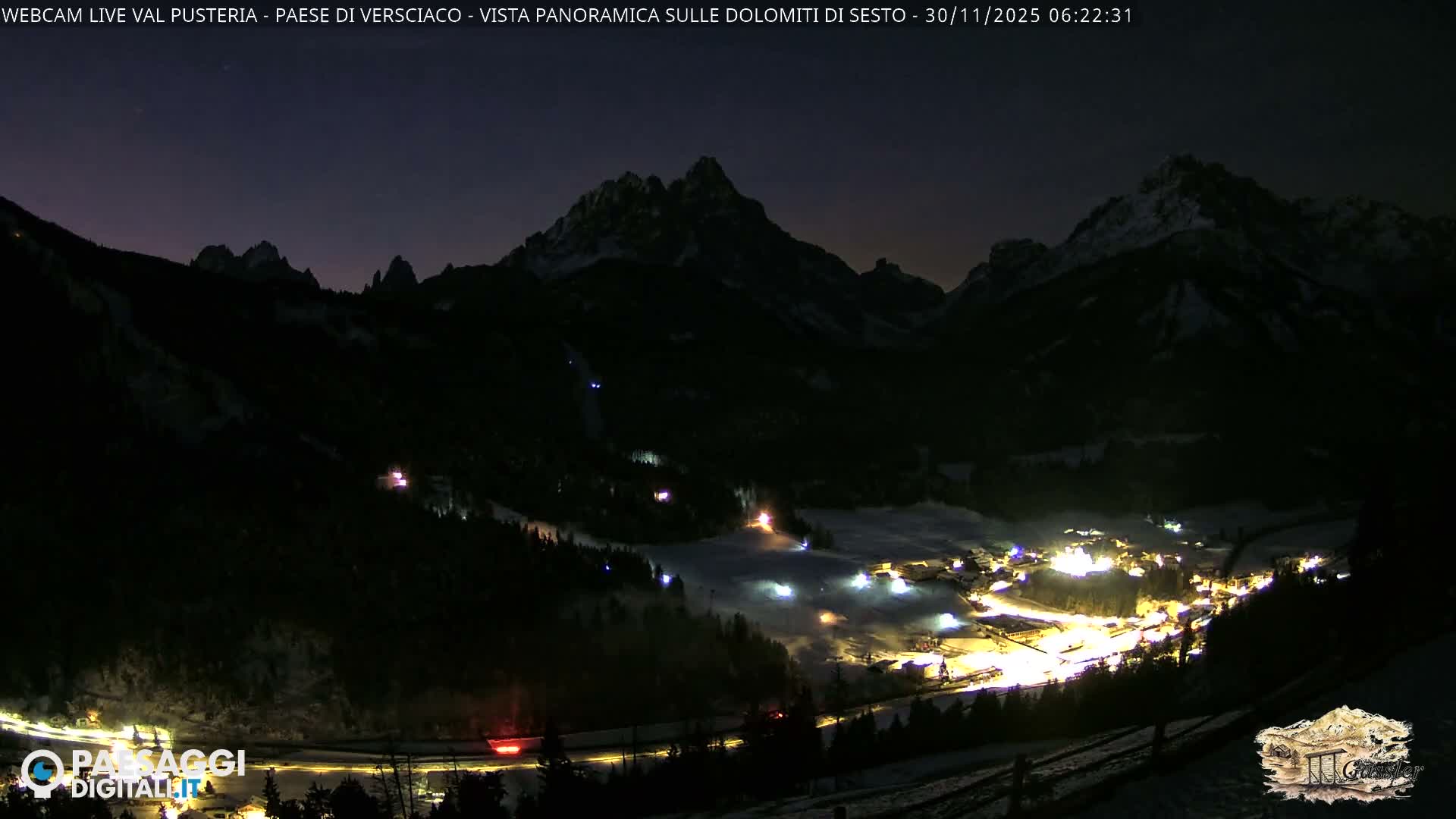 Val Pusteria (Puster Valley), Versciaco Vierschach Village & 3 Zinnen Dolomites Mountain View Live Cam - South Tyrol (Bolzano) , Trentino-South Tyrol (Trentino-Alto Adige/Südtirol), Italy