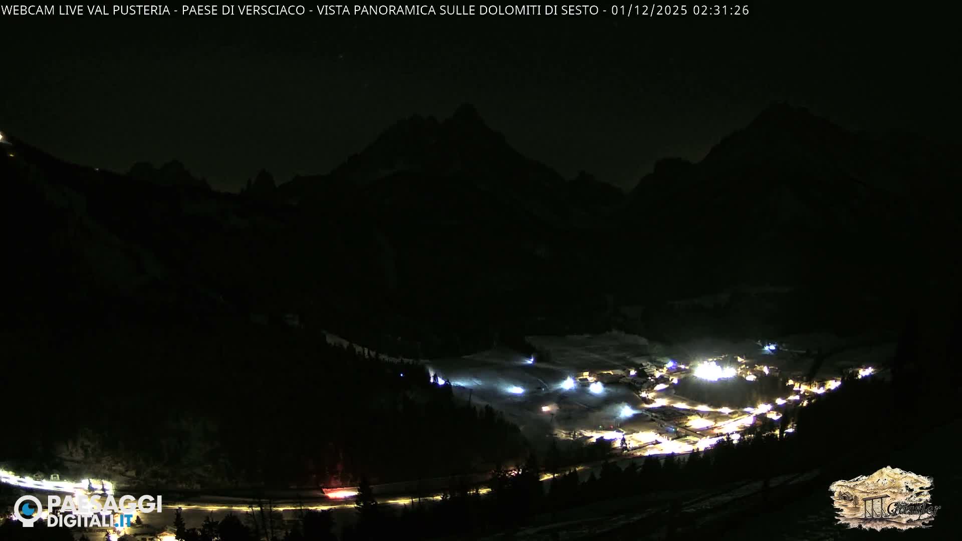 Val Pusteria (Puster Valley), Versciaco Vierschach Village & 3 Zinnen Dolomites Mountain View Live Cam - South Tyrol (Bolzano) , Trentino-South Tyrol (Trentino-Alto Adige/Südtirol), Italy