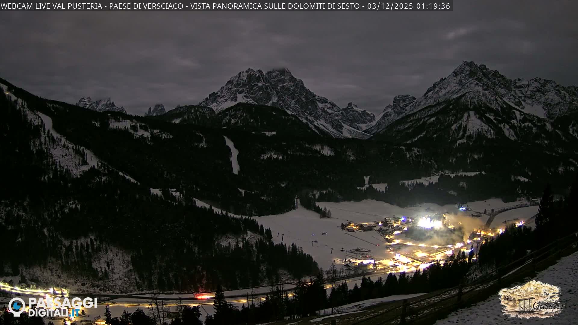 Val Pusteria (Puster Valley), Versciaco Vierschach Village & 3 Zinnen Dolomites Mountain View Live Cam - South Tyrol (Bolzano) , Trentino-South Tyrol (Trentino-Alto Adige/Südtirol), Italy