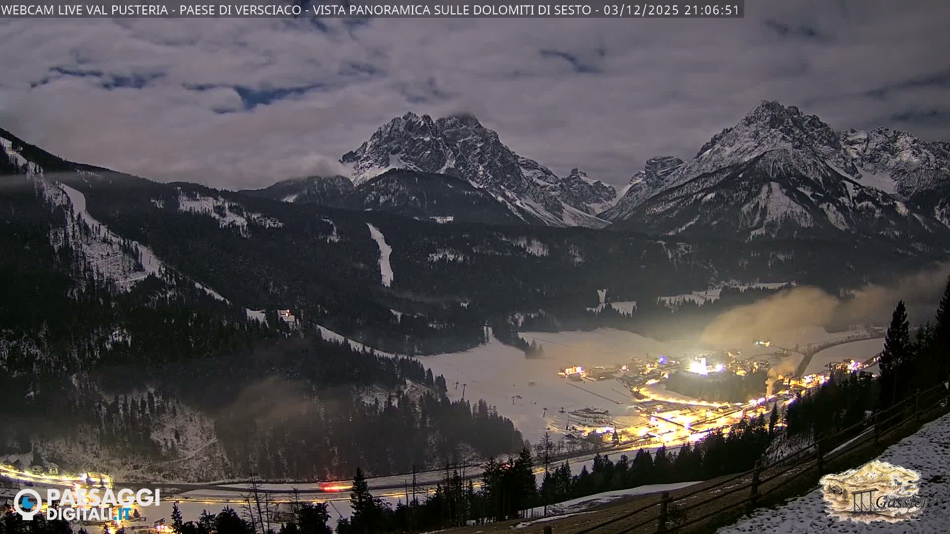 Val Pusteria (Puster Valley), Versciaco Vierschach Village & 3 Zinnen Dolomites Mountain View Live Cam - South Tyrol (Bolzano) , Trentino-South Tyrol (Trentino-Alto Adige/Südtirol), Italy