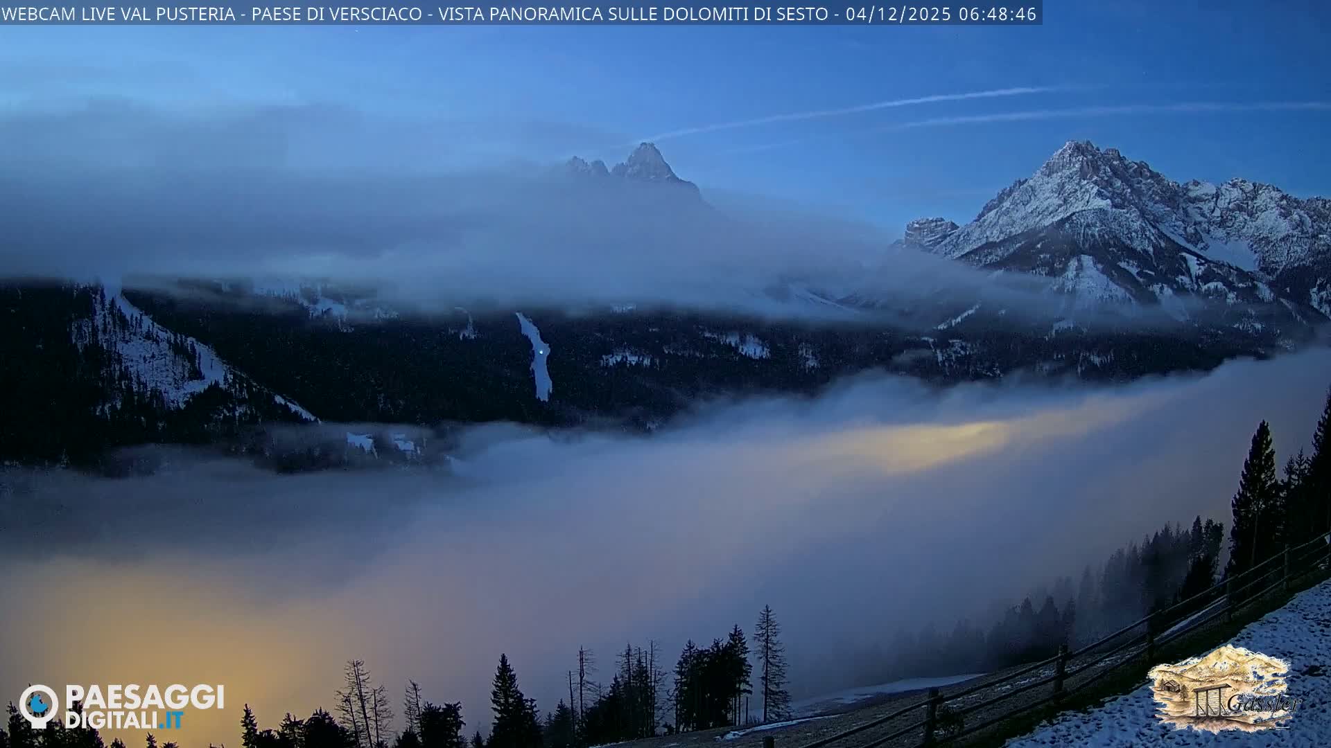 Val Pusteria (Puster Valley), Versciaco Vierschach Village & 3 Zinnen Dolomites Mountain View Live Cam - South Tyrol (Bolzano) , Trentino-South Tyrol (Trentino-Alto Adige/Südtirol), Italy