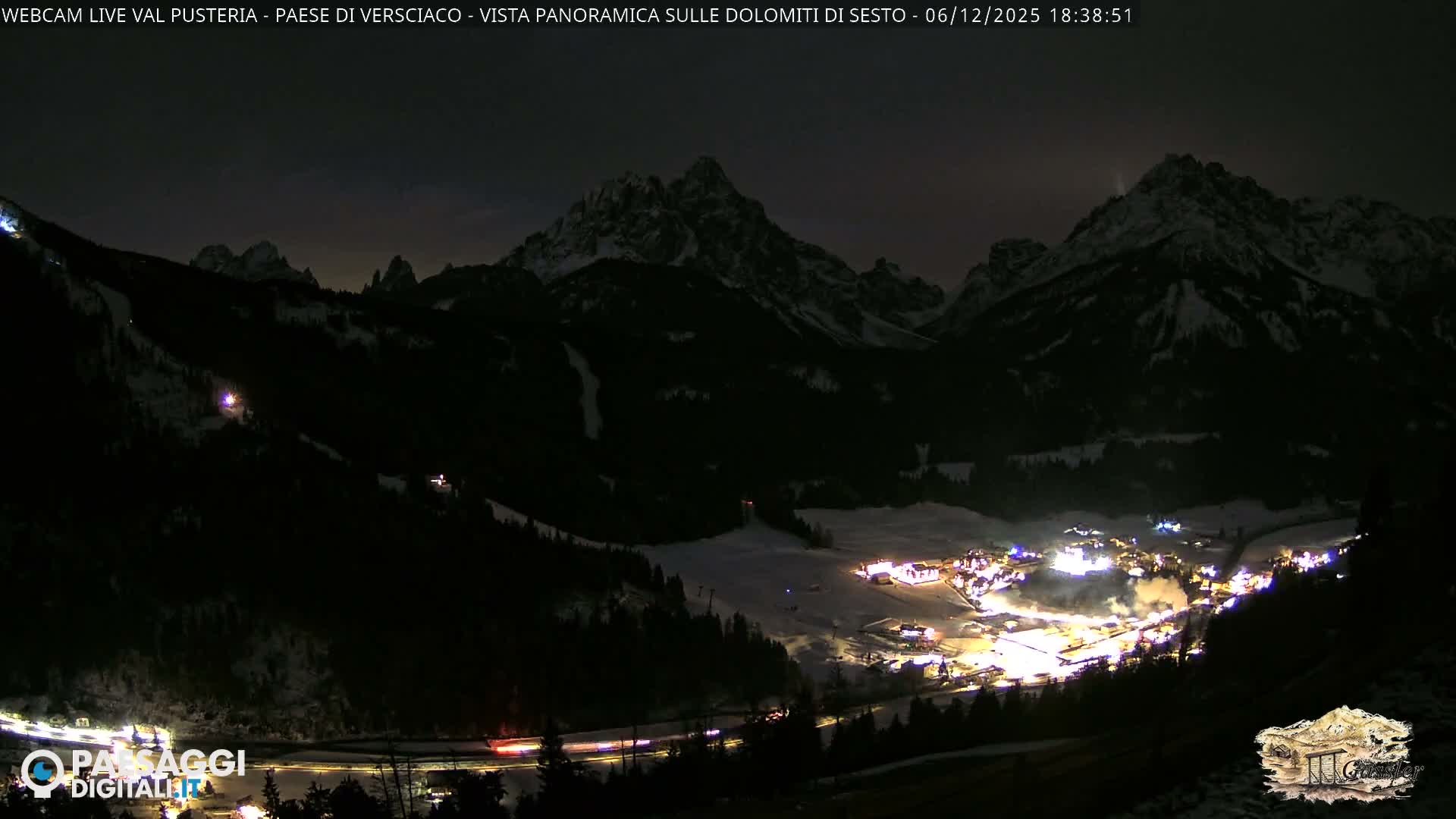 Val Pusteria (Puster Valley), Versciaco Vierschach Village & 3 Zinnen Dolomites Mountain View Live Cam - South Tyrol (Bolzano) , Trentino-South Tyrol (Trentino-Alto Adige/Südtirol), Italy