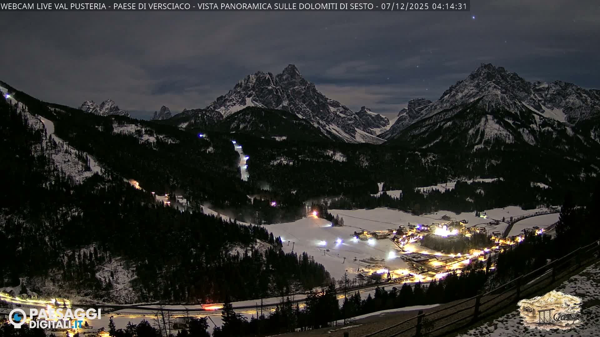 Val Pusteria (Puster Valley), Versciaco Vierschach Village & 3 Zinnen Dolomites Mountain View Live Cam - South Tyrol (Bolzano) , Trentino-South Tyrol (Trentino-Alto Adige/Südtirol), Italy