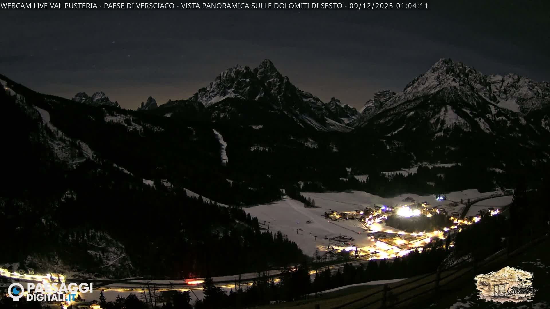 Val Pusteria (Puster Valley), Versciaco Vierschach Village & 3 Zinnen Dolomites Mountain View Live Cam - South Tyrol (Bolzano) , Trentino-South Tyrol (Trentino-Alto Adige/Südtirol), Italy