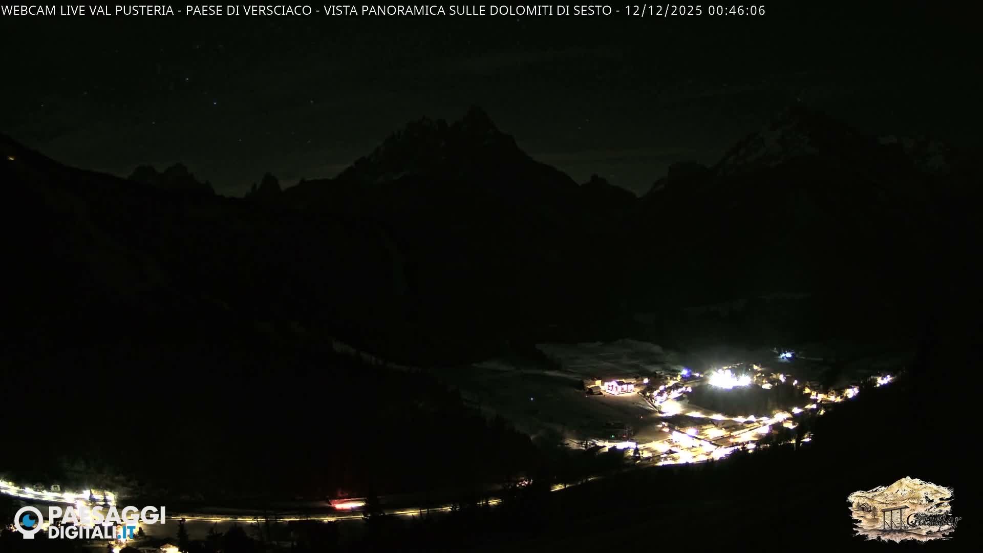 Val Pusteria (Puster Valley), Versciaco Vierschach Village & 3 Zinnen Dolomites Mountain View Live Cam - South Tyrol (Bolzano) , Trentino-South Tyrol (Trentino-Alto Adige/Südtirol), Italy