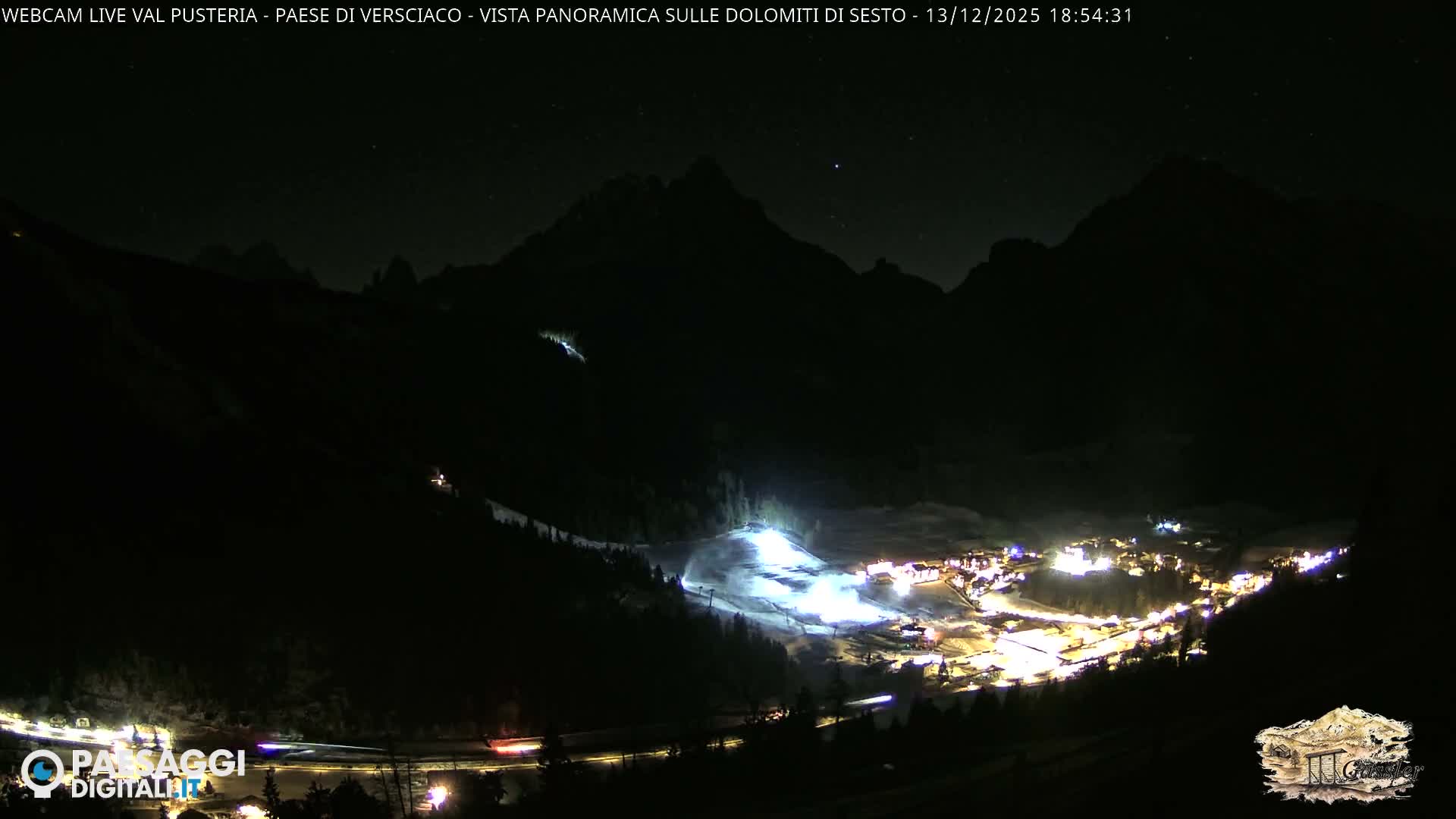 Val Pusteria (Puster Valley), Versciaco Vierschach Village & 3 Zinnen Dolomites Mountain View Live Cam - South Tyrol (Bolzano) , Trentino-South Tyrol (Trentino-Alto Adige/Südtirol), Italy