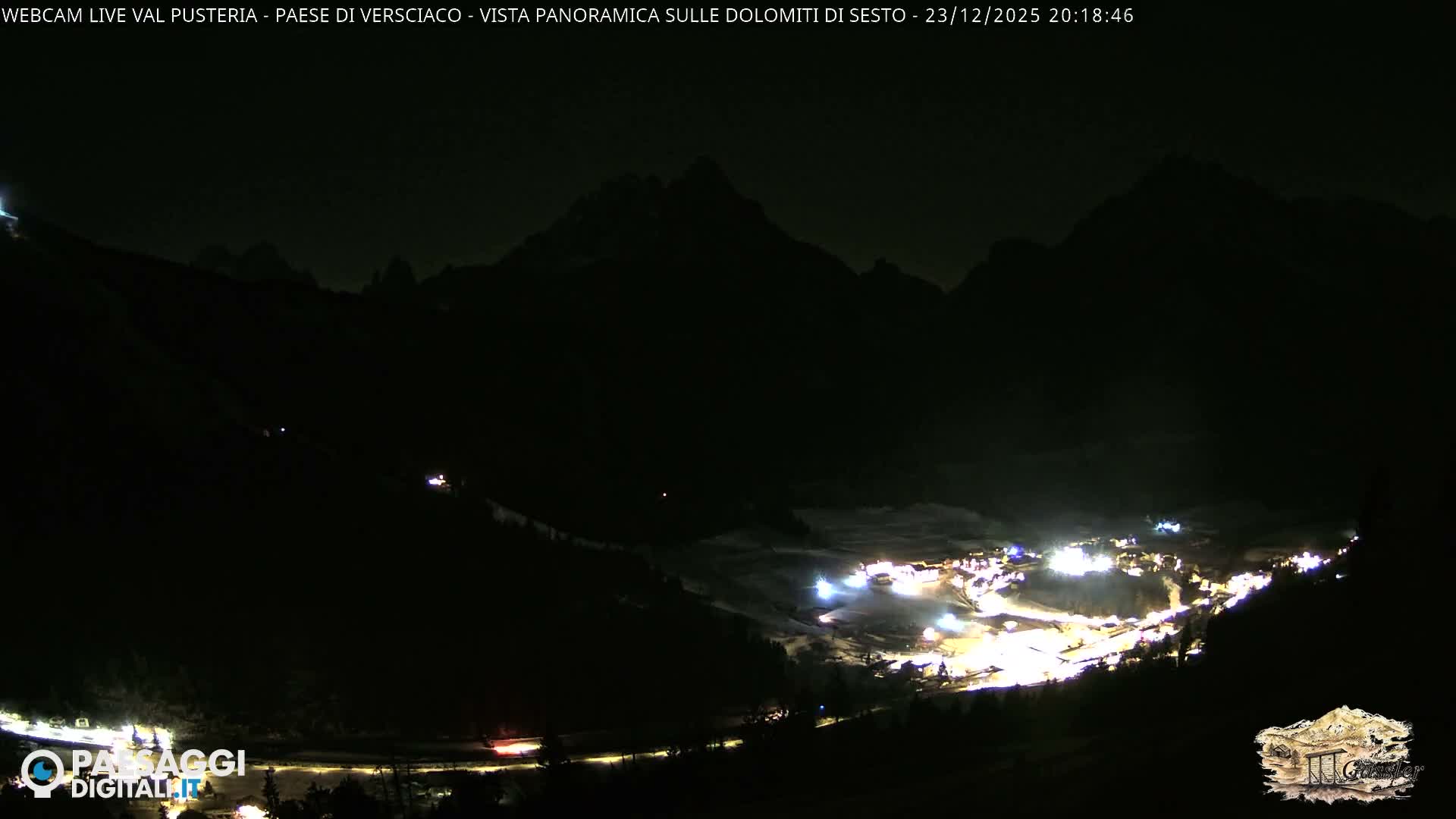 Val Pusteria (Puster Valley), Versciaco Vierschach Village & 3 Zinnen Dolomites Mountain View Live Cam - South Tyrol (Bolzano) , Trentino-South Tyrol (Trentino-Alto Adige/Südtirol), Italy