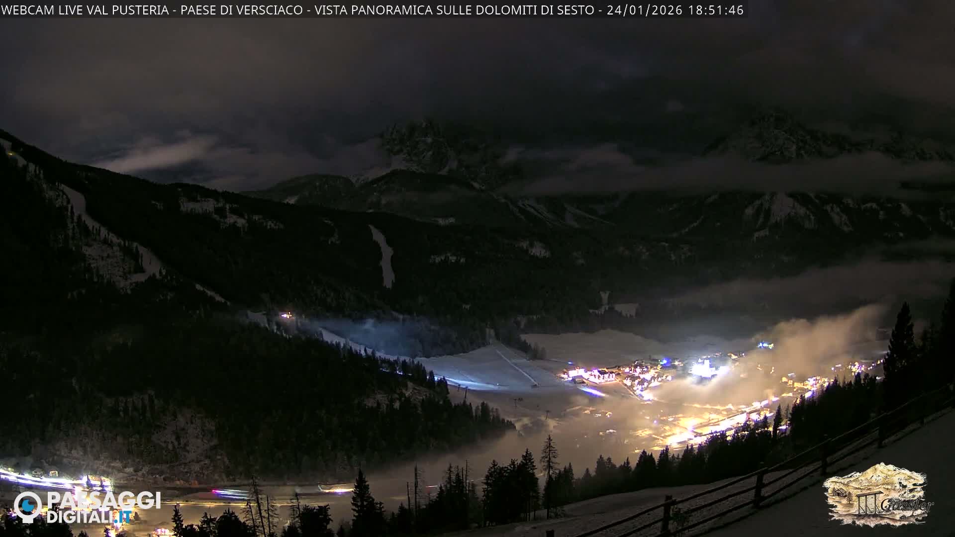 Val Pusteria (Puster Valley), Versciaco Vierschach Village & 3 Zinnen Dolomites Mountain View Live Cam - South Tyrol (Bolzano) , Trentino-South Tyrol (Trentino-Alto Adige/Südtirol), Italy