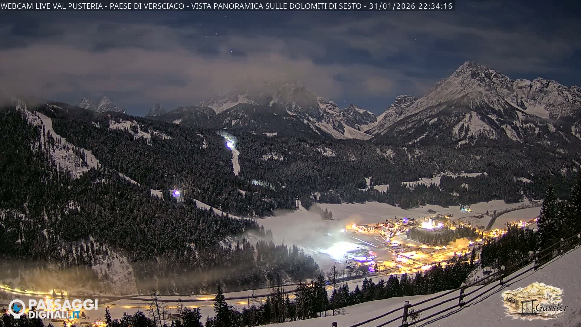 Val Pusteria (Puster Valley), Versciaco Vierschach Village & 3 Zinnen Dolomites Mountain View Live Cam - South Tyrol (Bolzano) , Trentino-South Tyrol (Trentino-Alto Adige/Südtirol), Italy
