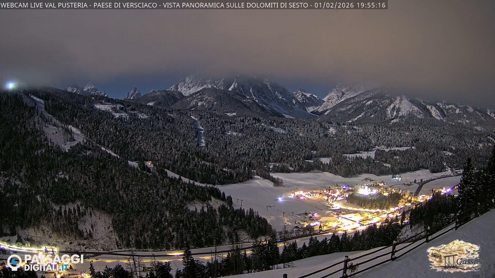 Val Pusteria (Puster Valley), Versciaco Vierschach Village & 3 Zinnen Dolomites Mountain View Live Cam - South Tyrol (Bolzano) , Trentino-South Tyrol (Trentino-Alto Adige/Südtirol), Italy