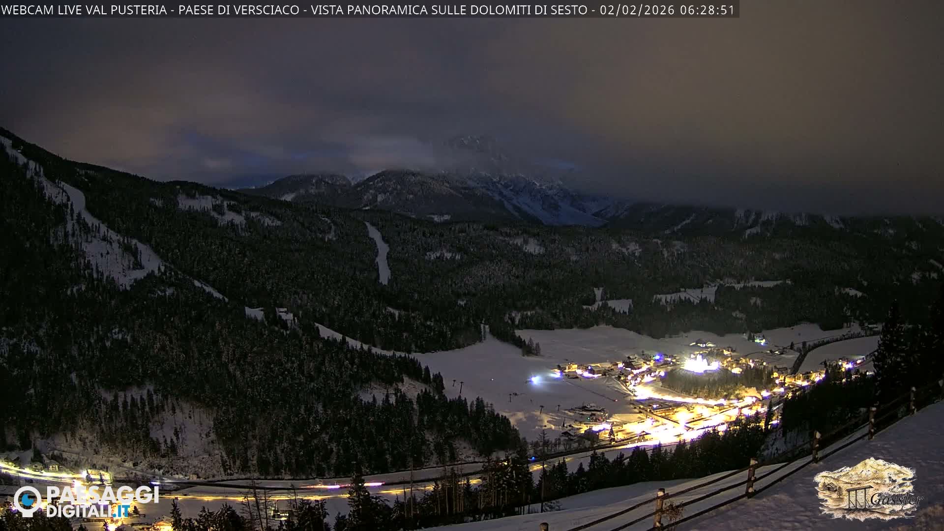 Val Pusteria (Puster Valley), Versciaco Vierschach Village & 3 Zinnen Dolomites Mountain View Live Cam - South Tyrol (Bolzano) , Trentino-South Tyrol (Trentino-Alto Adige/Südtirol), Italy