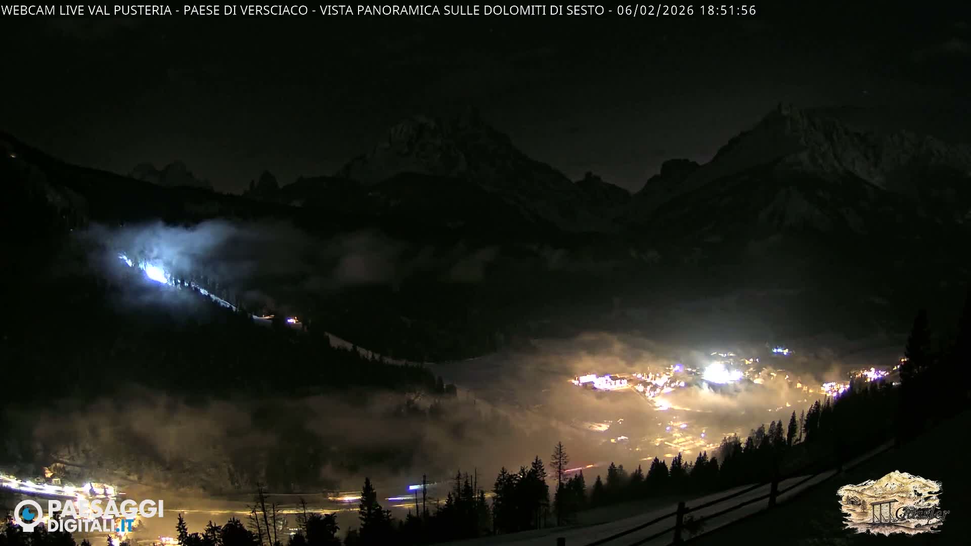 Val Pusteria (Puster Valley), Versciaco Vierschach Village & 3 Zinnen Dolomites Mountain View Live Cam - South Tyrol (Bolzano) , Trentino-South Tyrol (Trentino-Alto Adige/Südtirol), Italy