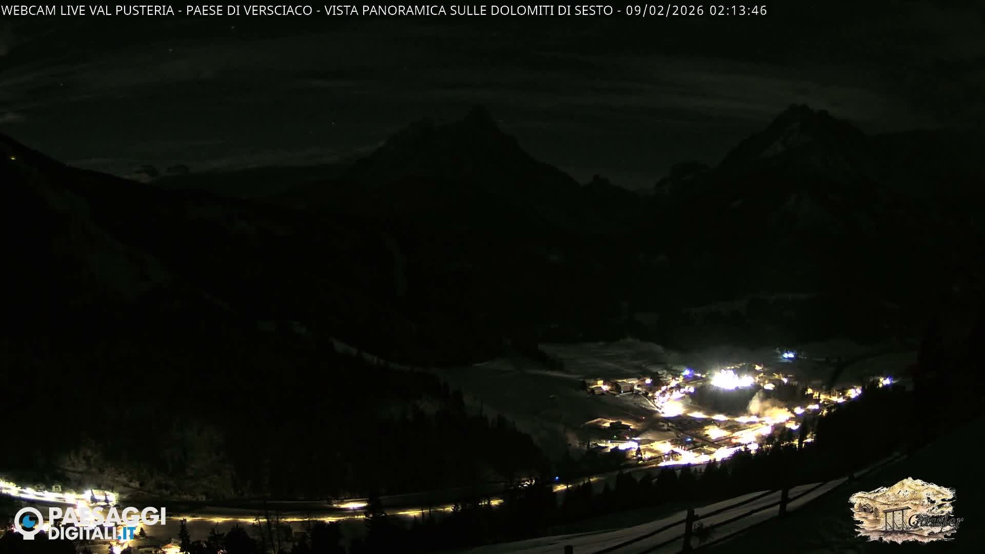 Val Pusteria (Puster Valley), Versciaco Vierschach Village & 3 Zinnen Dolomites Mountain View Live Cam - South Tyrol (Bolzano) , Trentino-South Tyrol (Trentino-Alto Adige/Südtirol), Italy