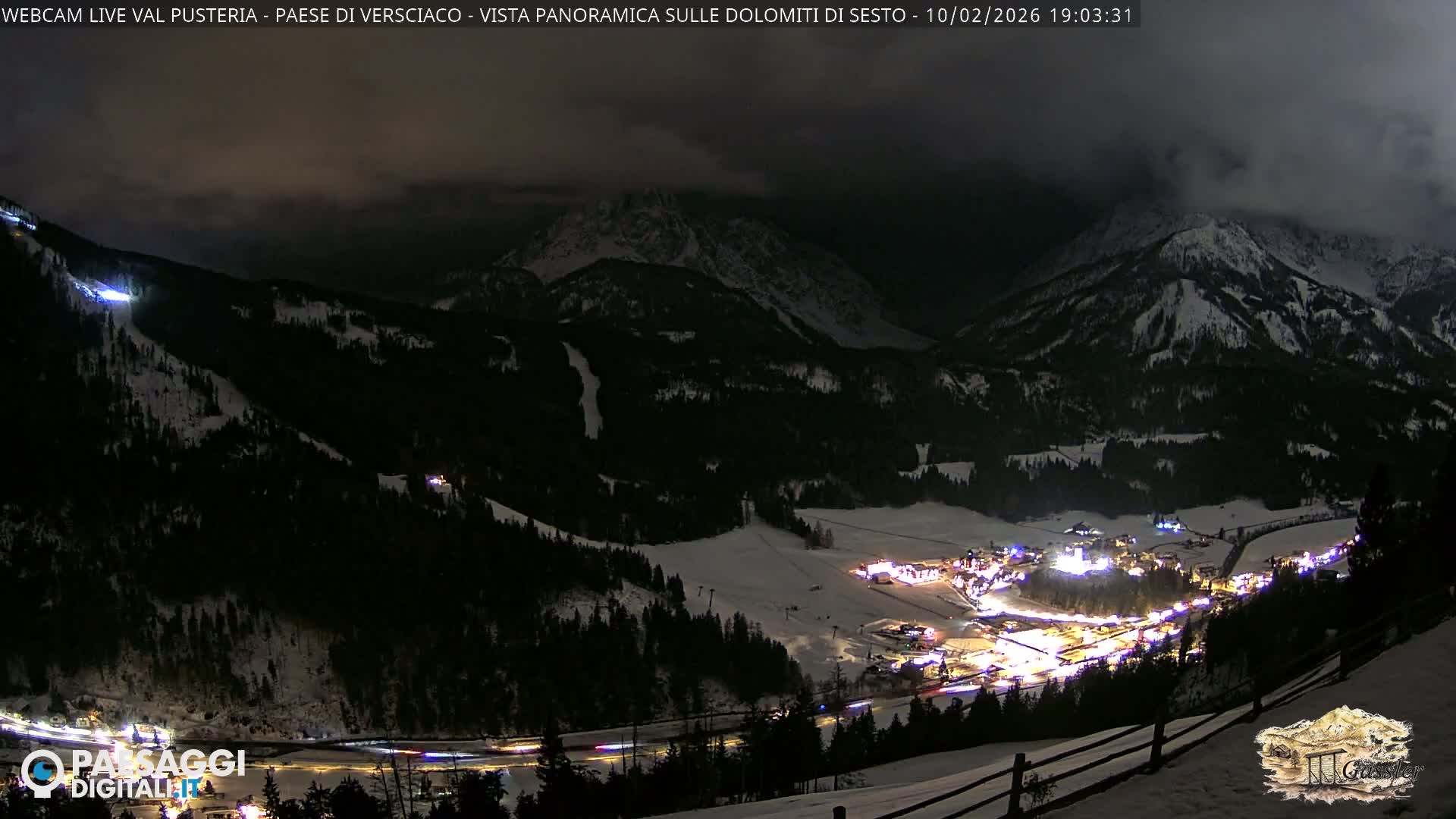 Val Pusteria (Puster Valley), Versciaco Vierschach Village & 3 Zinnen Dolomites Mountain View Live Cam - South Tyrol (Bolzano) , Trentino-South Tyrol (Trentino-Alto Adige/Südtirol), Italy