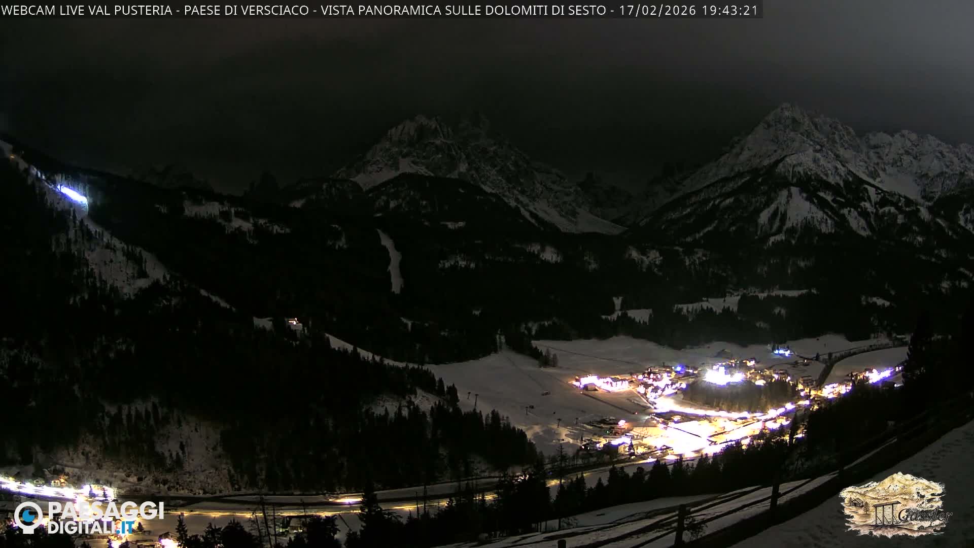 Val Pusteria (Puster Valley), Versciaco Vierschach Village & 3 Zinnen Dolomites Mountain View Live Cam - South Tyrol (Bolzano) , Trentino-South Tyrol (Trentino-Alto Adige/Südtirol), Italy
