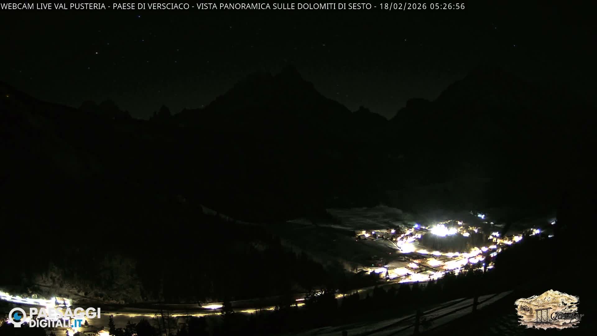 Val Pusteria (Puster Valley), Versciaco Vierschach Village & 3 Zinnen Dolomites Mountain View Live Cam - South Tyrol (Bolzano) , Trentino-South Tyrol (Trentino-Alto Adige/Südtirol), Italy