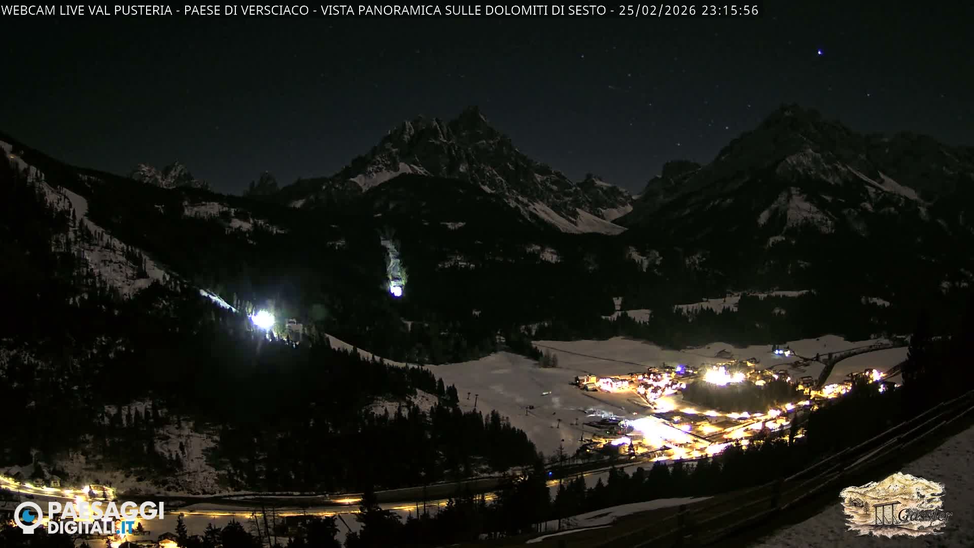 Val Pusteria (Puster Valley), Versciaco Vierschach Village & 3 Zinnen Dolomites Mountain View Live Cam - South Tyrol (Bolzano) , Trentino-South Tyrol (Trentino-Alto Adige/Südtirol), Italy