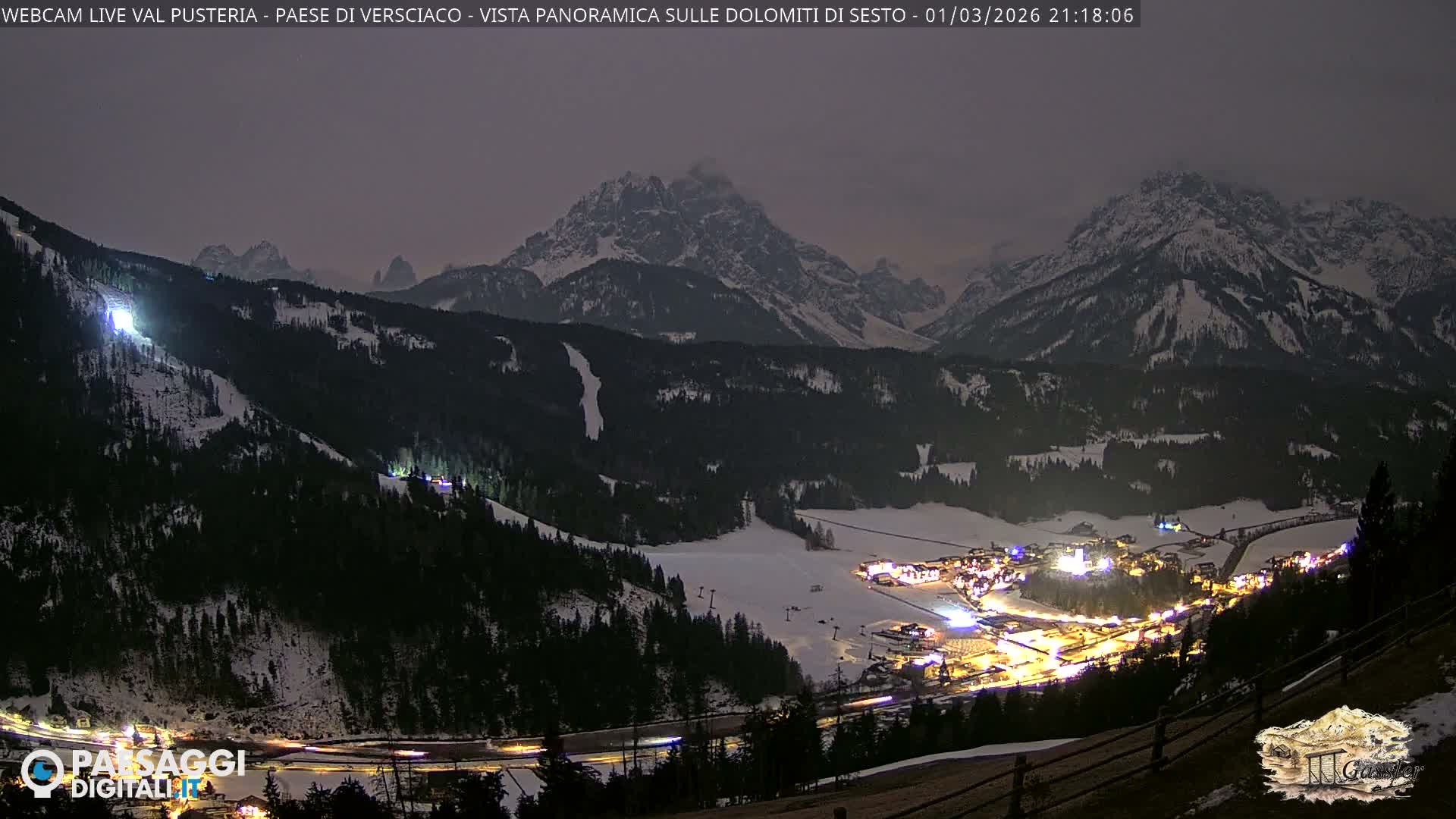 Val Pusteria (Puster Valley), Versciaco Vierschach Village & 3 Zinnen Dolomites Mountain View Live Cam - South Tyrol (Bolzano) , Trentino-South Tyrol (Trentino-Alto Adige/Südtirol), Italy