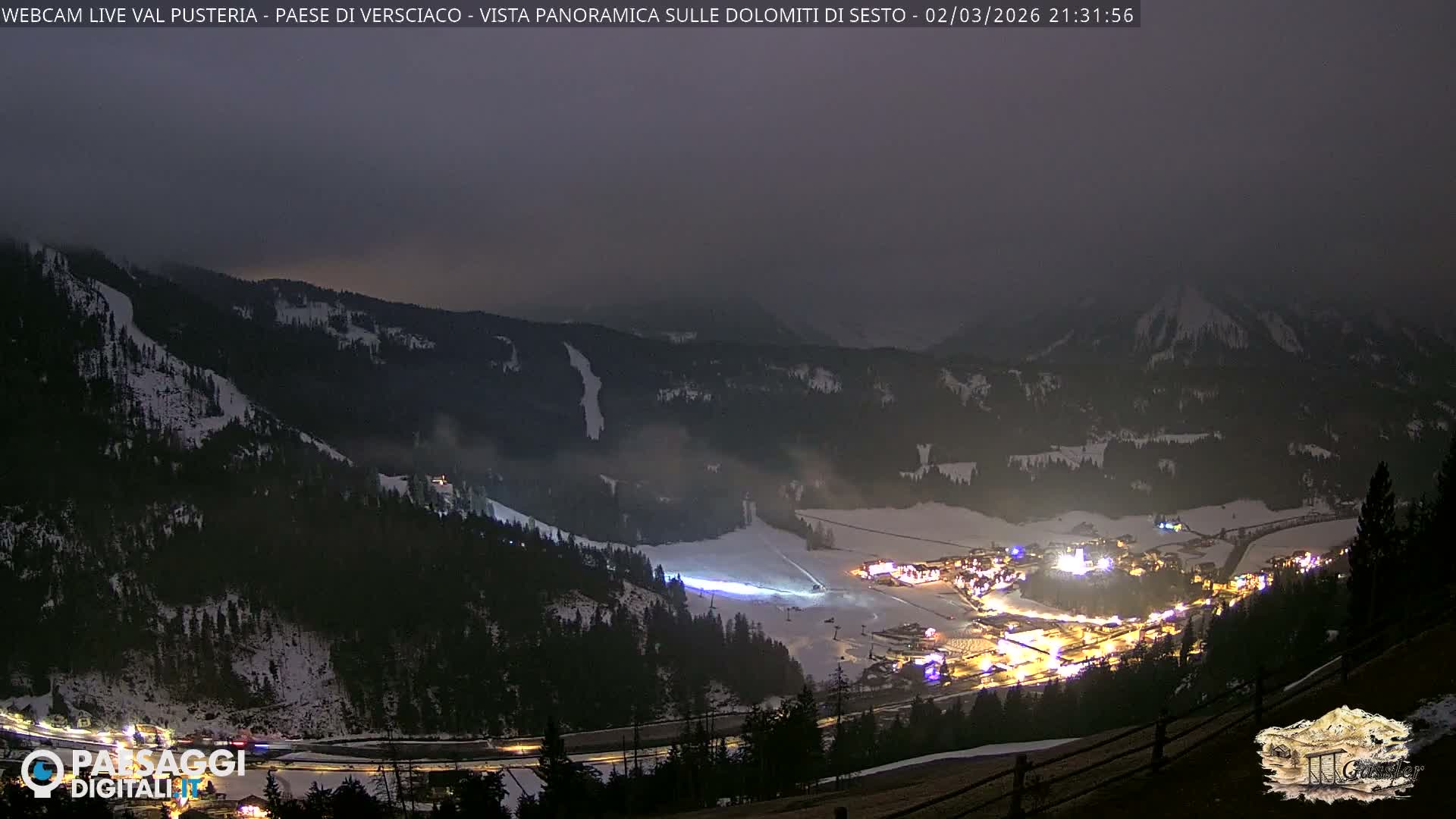 Val Pusteria (Puster Valley), Versciaco Vierschach Village & 3 Zinnen Dolomites Mountain View Live Cam - South Tyrol (Bolzano) , Trentino-South Tyrol (Trentino-Alto Adige/Südtirol), Italy
