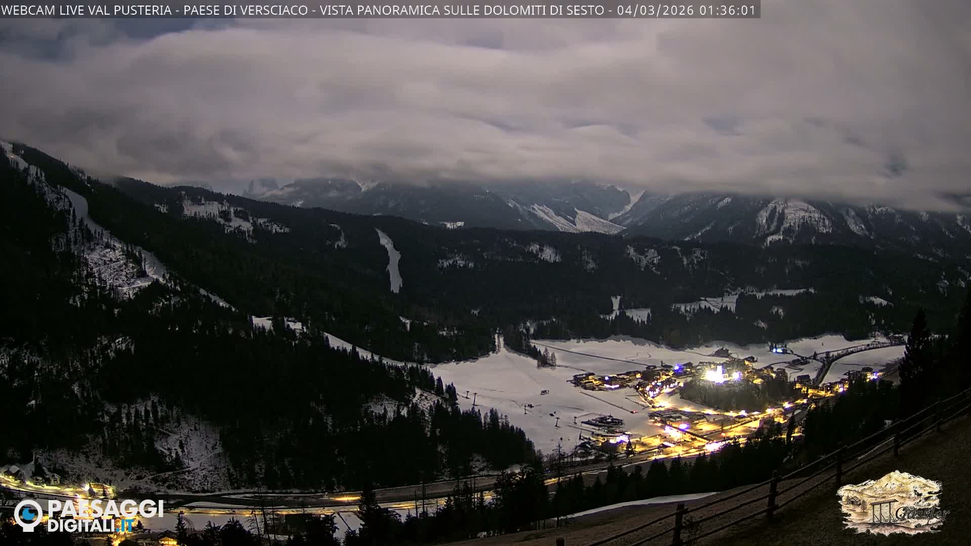 Val Pusteria (Puster Valley), Versciaco Vierschach Village & 3 Zinnen Dolomites Mountain View Live Cam - South Tyrol (Bolzano) , Trentino-South Tyrol (Trentino-Alto Adige/Südtirol), Italy