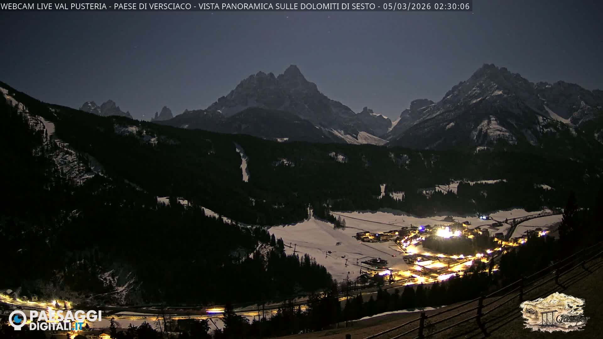 Val Pusteria (Puster Valley), Versciaco Vierschach Village & 3 Zinnen Dolomites Mountain View Live Cam - South Tyrol (Bolzano) , Trentino-South Tyrol (Trentino-Alto Adige/Südtirol), Italy