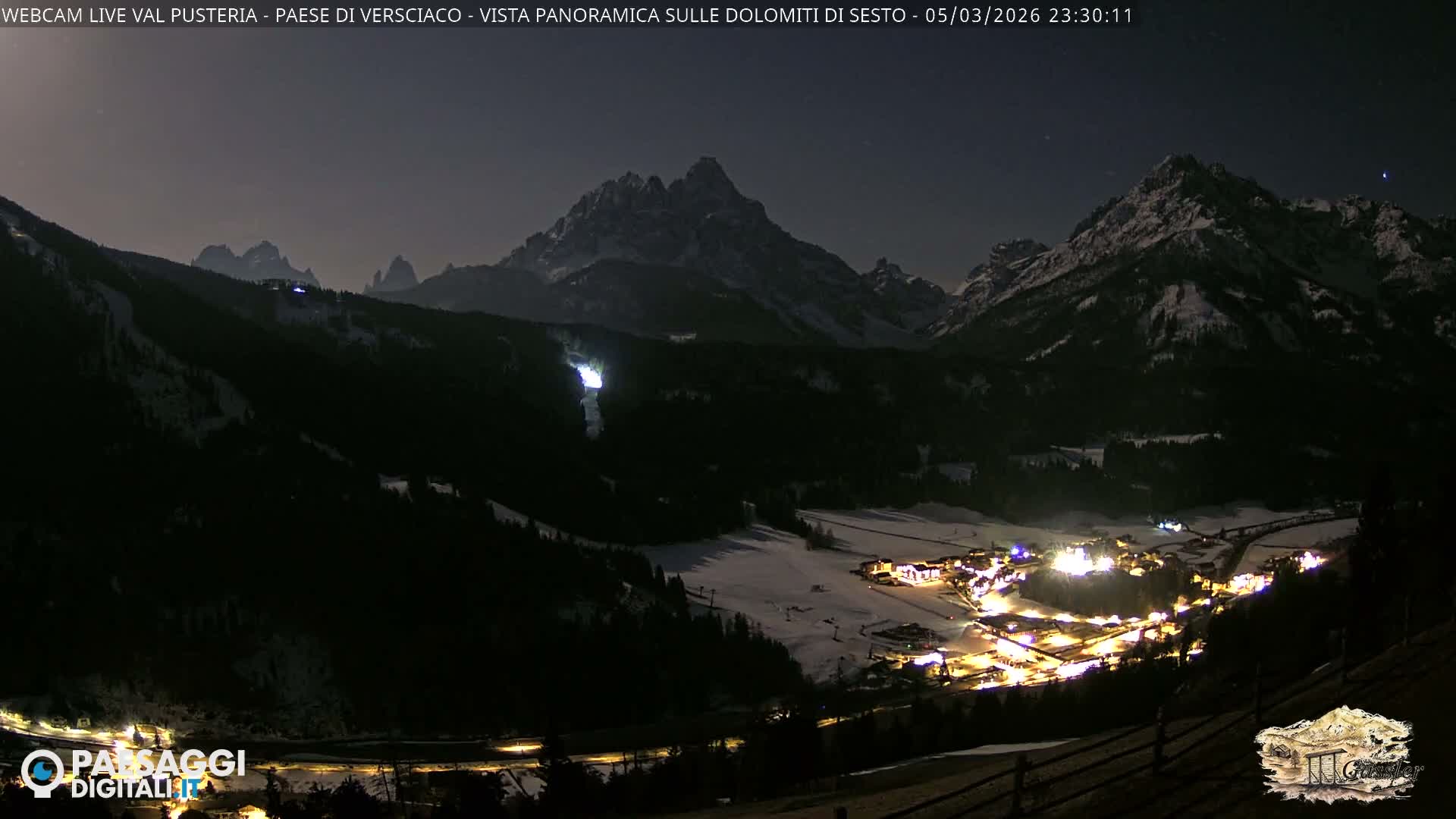 Val Pusteria (Puster Valley), Versciaco Vierschach Village & 3 Zinnen Dolomites Mountain View Live Cam - South Tyrol (Bolzano) , Trentino-South Tyrol (Trentino-Alto Adige/Südtirol), Italy