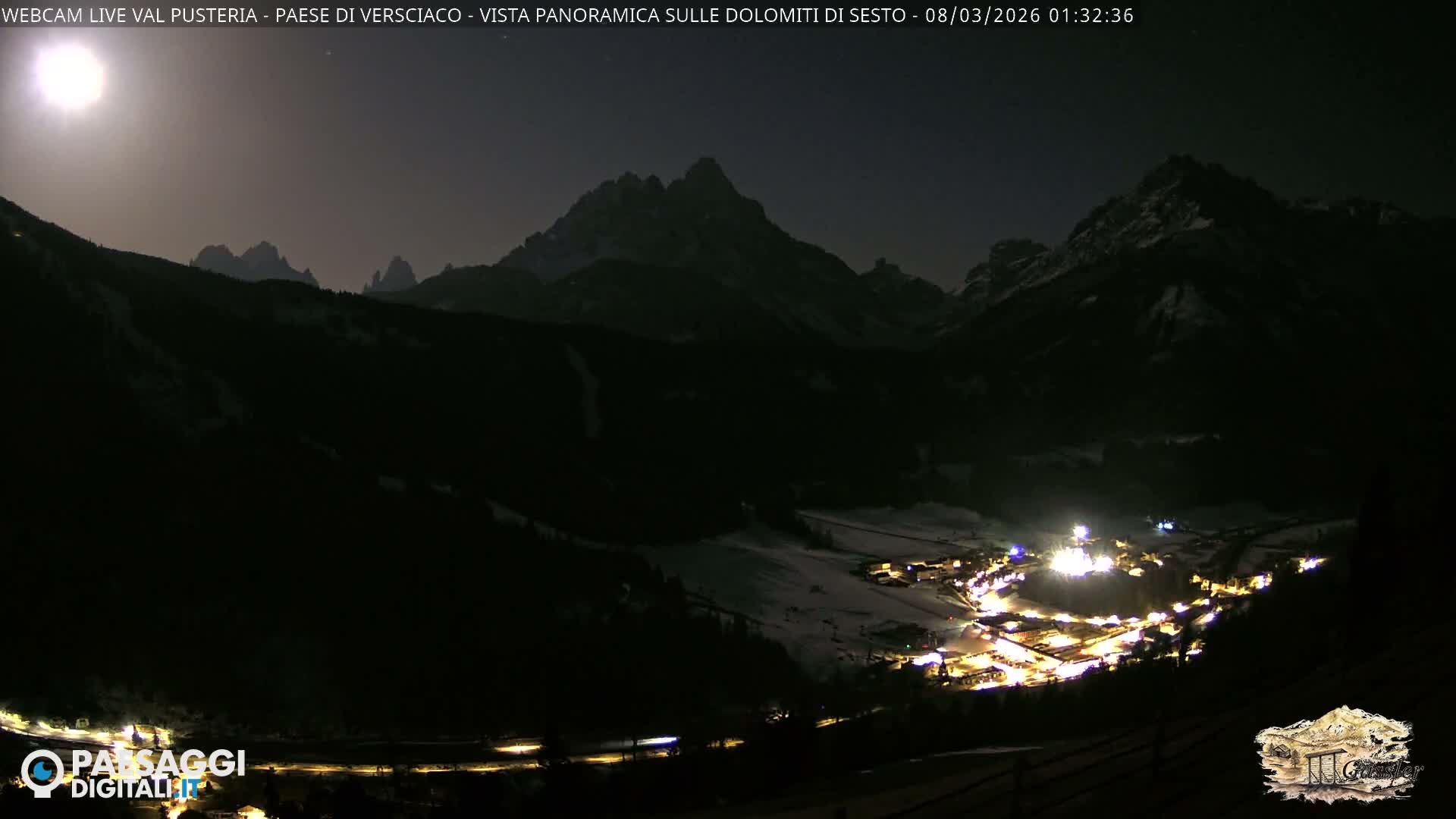 Val Pusteria (Puster Valley), Versciaco Vierschach Village & 3 Zinnen Dolomites Mountain View Live Cam - South Tyrol (Bolzano) , Trentino-South Tyrol (Trentino-Alto Adige/Südtirol), Italy