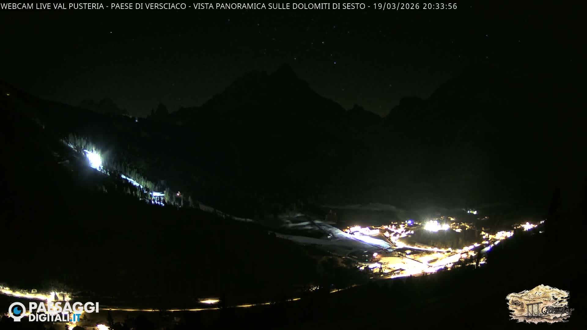 Val Pusteria (Puster Valley), Versciaco Vierschach Village & 3 Zinnen Dolomites Mountain View Live Cam - South Tyrol (Bolzano) , Trentino-South Tyrol (Trentino-Alto Adige/Südtirol), Italy