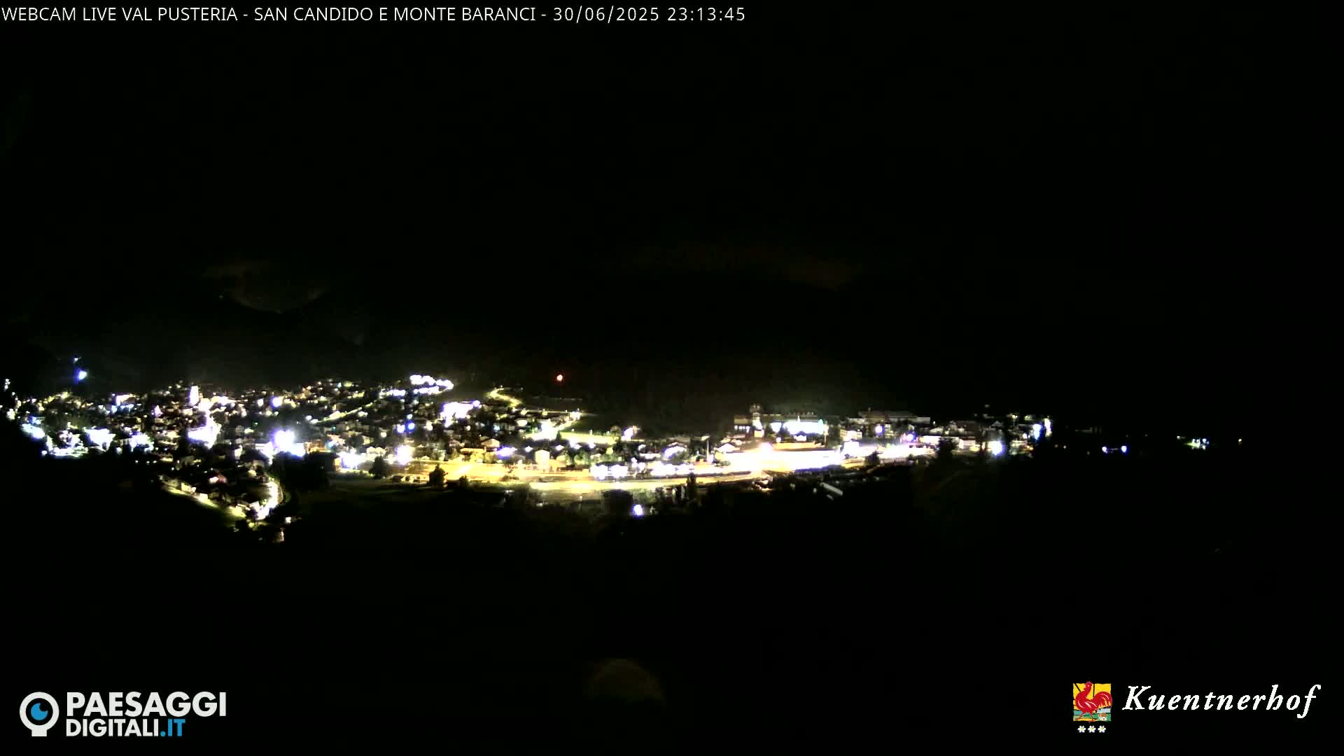Val Pusteria (Puster Valley), San Candido (Innichen) Village & Monte Baranci Mount View Live Cam - South Tyrol (Bolzano) , Trentino-South Tyrol (Trentino-Alto Adige/Südtirol), Italy