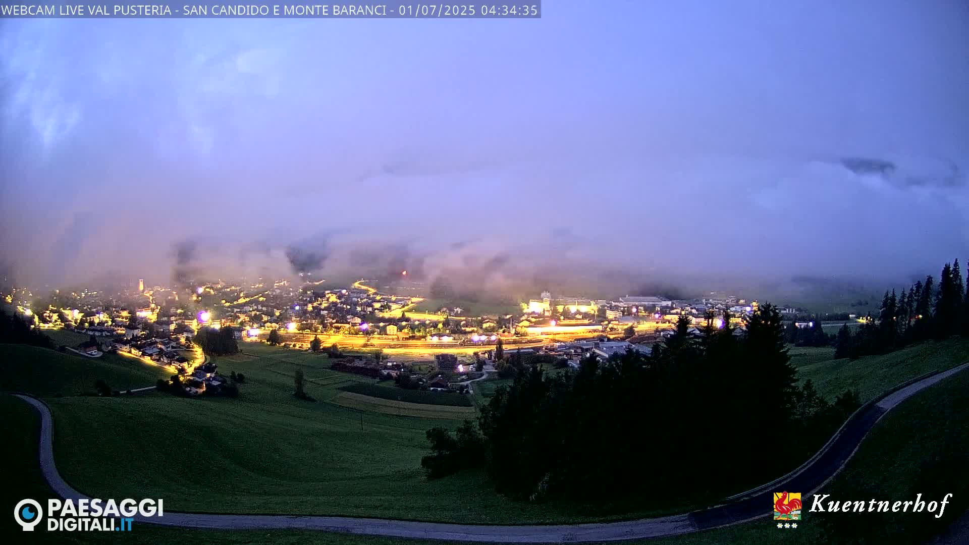 Val Pusteria (Puster Valley), San Candido (Innichen) Village & Monte Baranci Mount View Live Cam - South Tyrol (Bolzano) , Trentino-South Tyrol (Trentino-Alto Adige/Südtirol), Italy