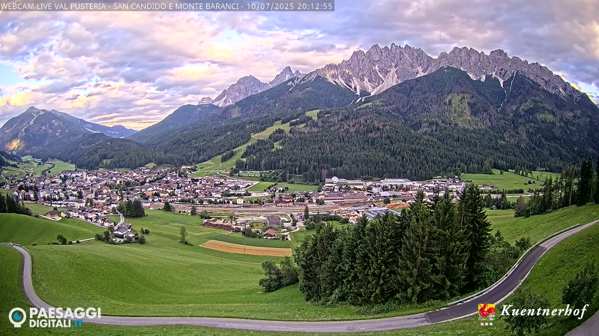Val Pusteria (Puster Valley), San Candido (Innichen) Village & Monte Baranci Mount View Live Cam - South Tyrol (Bolzano) , Trentino-South Tyrol (Trentino-Alto Adige/Südtirol), Italy