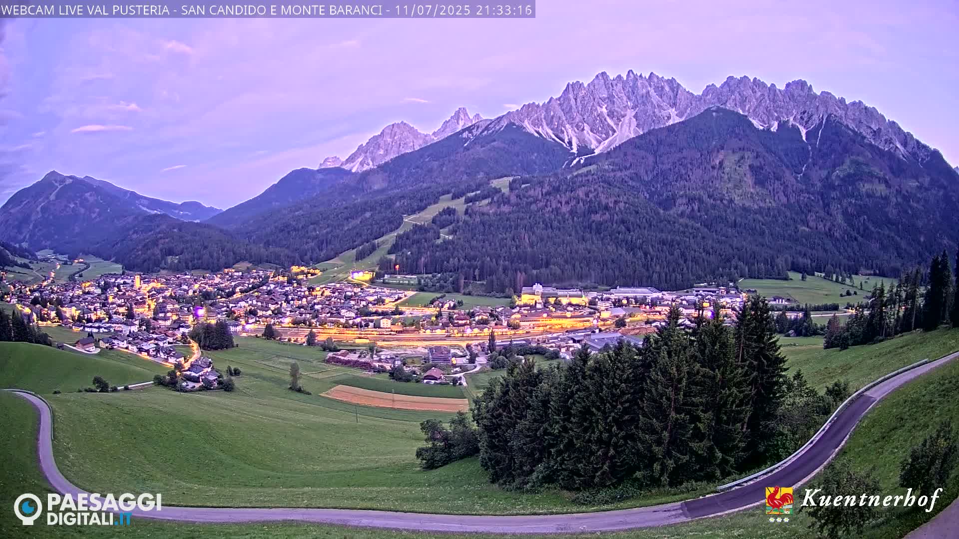 Val Pusteria (Puster Valley), San Candido (Innichen) Village & Monte Baranci Mount View Live Cam - South Tyrol (Bolzano) , Trentino-South Tyrol (Trentino-Alto Adige/Südtirol), Italy