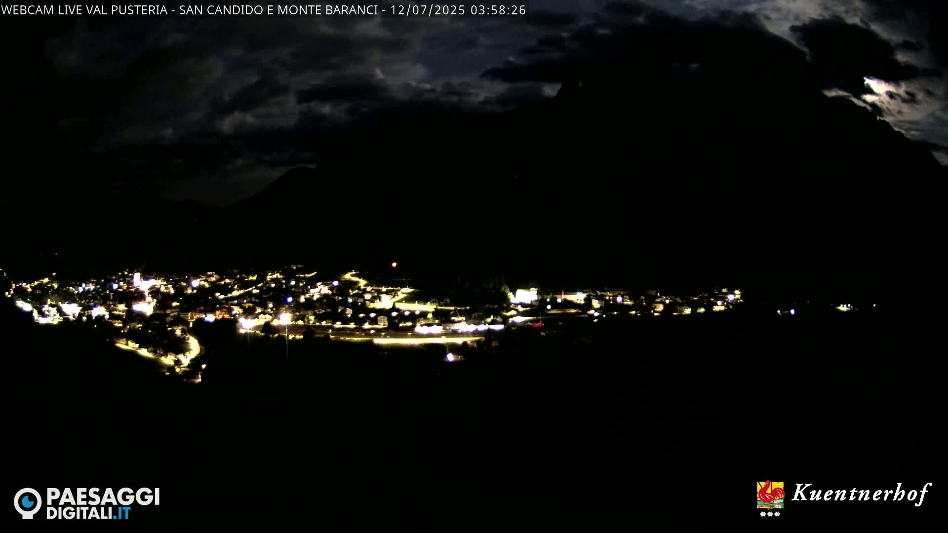 Val Pusteria (Puster Valley), San Candido (Innichen) Village & Monte Baranci Mount View Live Cam - South Tyrol (Bolzano) , Trentino-South Tyrol (Trentino-Alto Adige/Südtirol), Italy