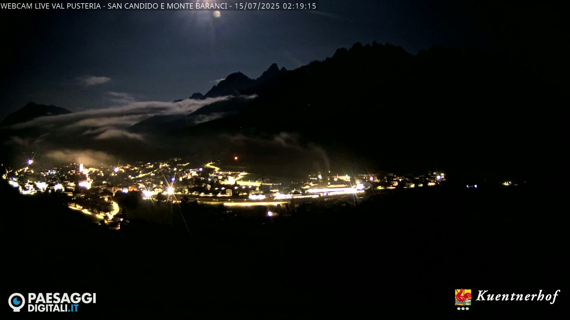 Val Pusteria (Puster Valley), San Candido (Innichen) Village & Monte Baranci Mount View Live Cam - South Tyrol (Bolzano) , Trentino-South Tyrol (Trentino-Alto Adige/Südtirol), Italy
