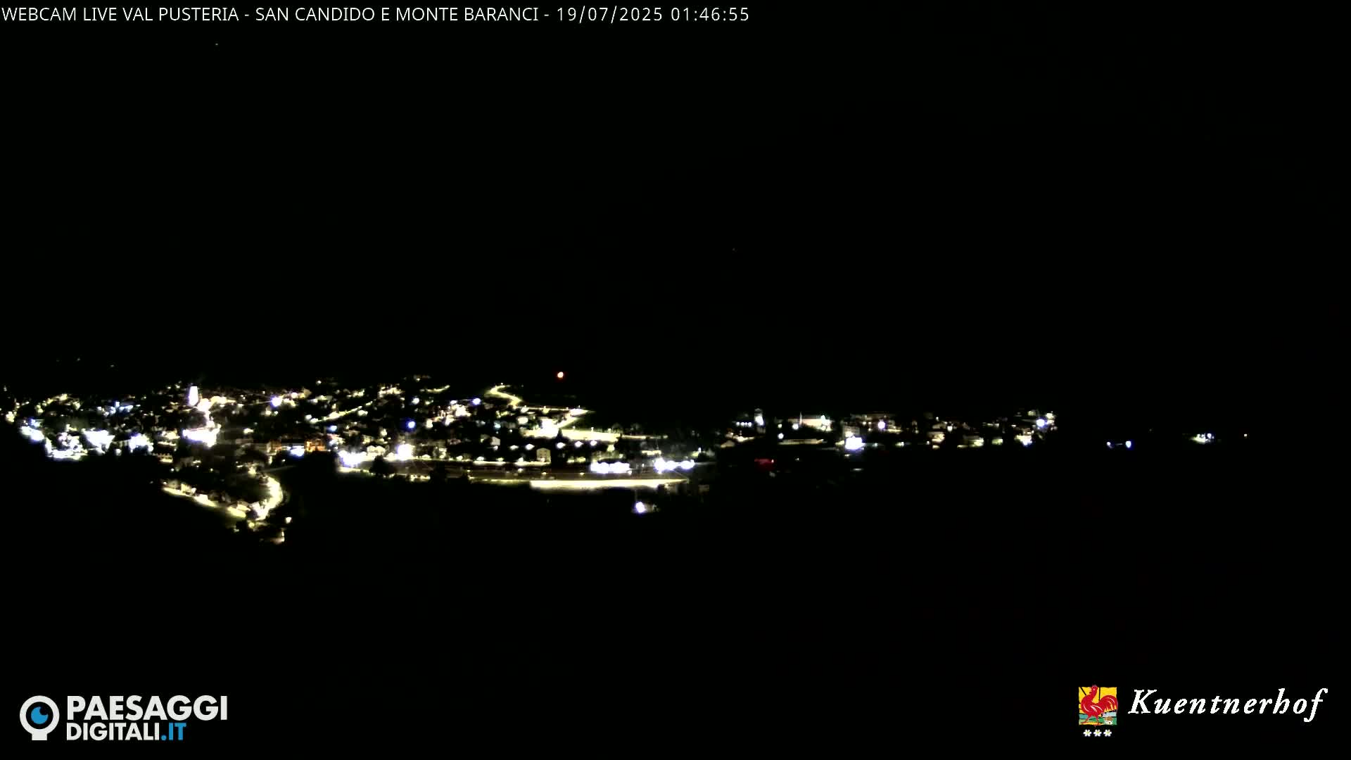 Val Pusteria (Puster Valley), San Candido (Innichen) Village & Monte Baranci Mount View Live Cam - South Tyrol (Bolzano) , Trentino-South Tyrol (Trentino-Alto Adige/Südtirol), Italy