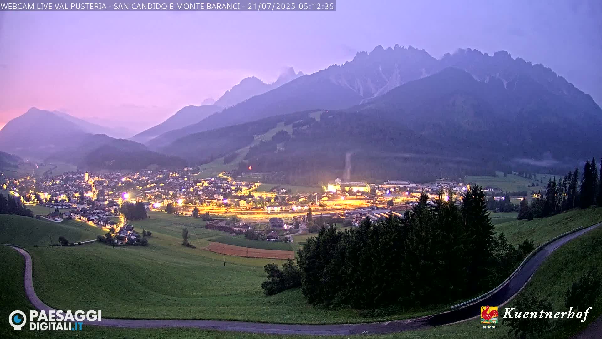 Val Pusteria (Puster Valley), San Candido (Innichen) Village & Monte Baranci Mount View Live Cam - South Tyrol (Bolzano) , Trentino-South Tyrol (Trentino-Alto Adige/Südtirol), Italy