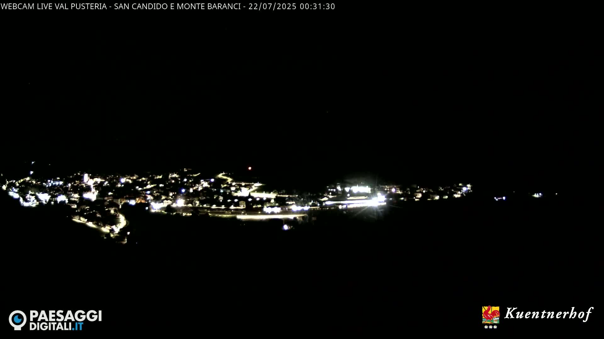 Val Pusteria (Puster Valley), San Candido (Innichen) Village & Monte Baranci Mount View Live Cam - South Tyrol (Bolzano) , Trentino-South Tyrol (Trentino-Alto Adige/Südtirol), Italy