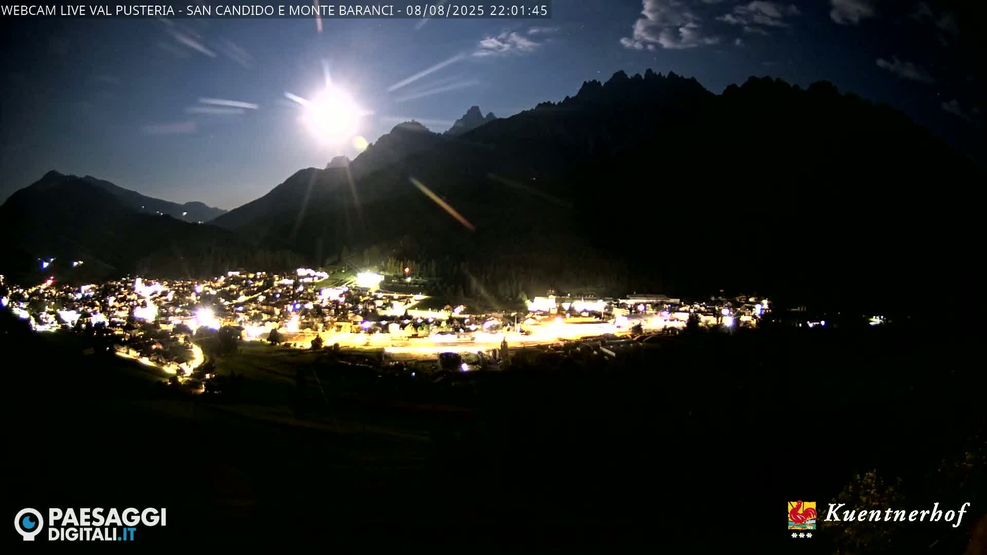 Val Pusteria (Puster Valley), San Candido (Innichen) Village & Monte Baranci Mount View Live Cam - South Tyrol (Bolzano) , Trentino-South Tyrol (Trentino-Alto Adige/Südtirol), Italy