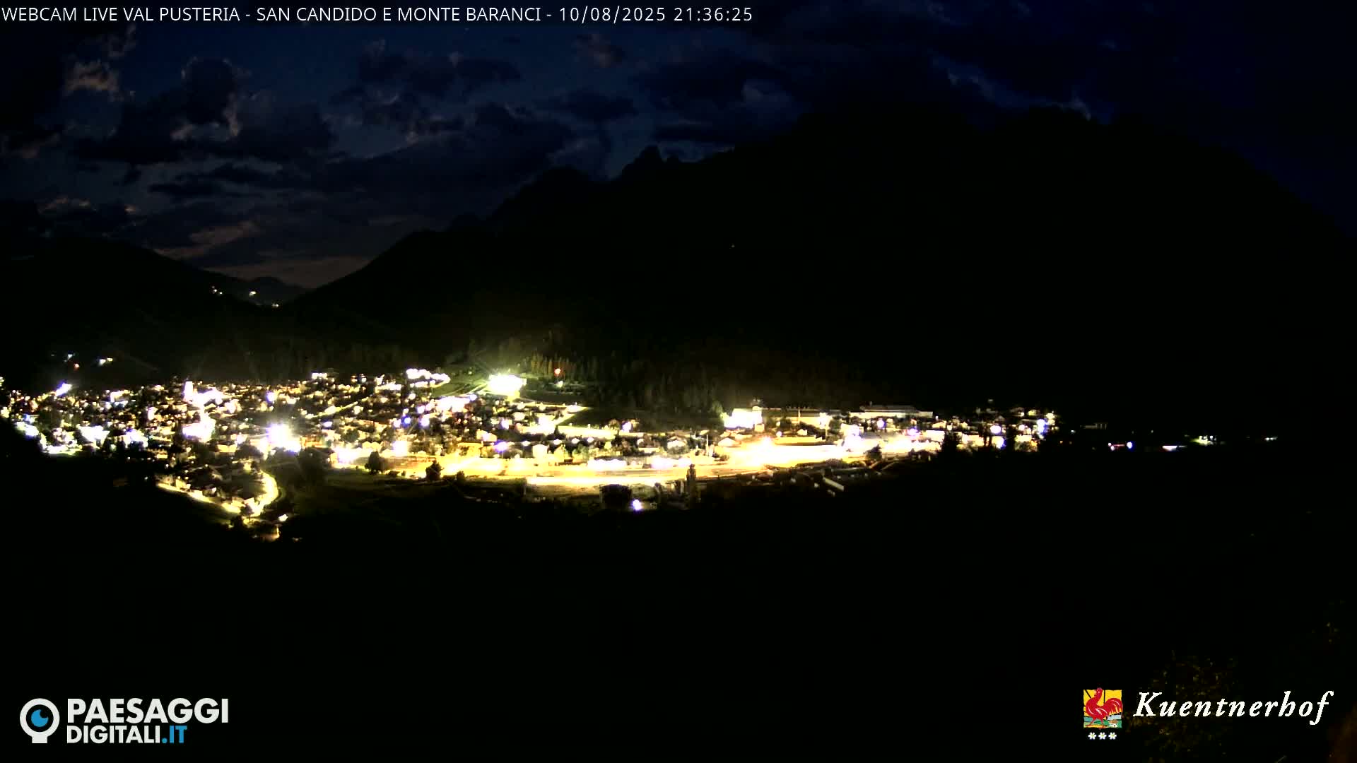 Val Pusteria (Puster Valley), San Candido (Innichen) Village & Monte Baranci Mount View Live Cam - South Tyrol (Bolzano) , Trentino-South Tyrol (Trentino-Alto Adige/Südtirol), Italy