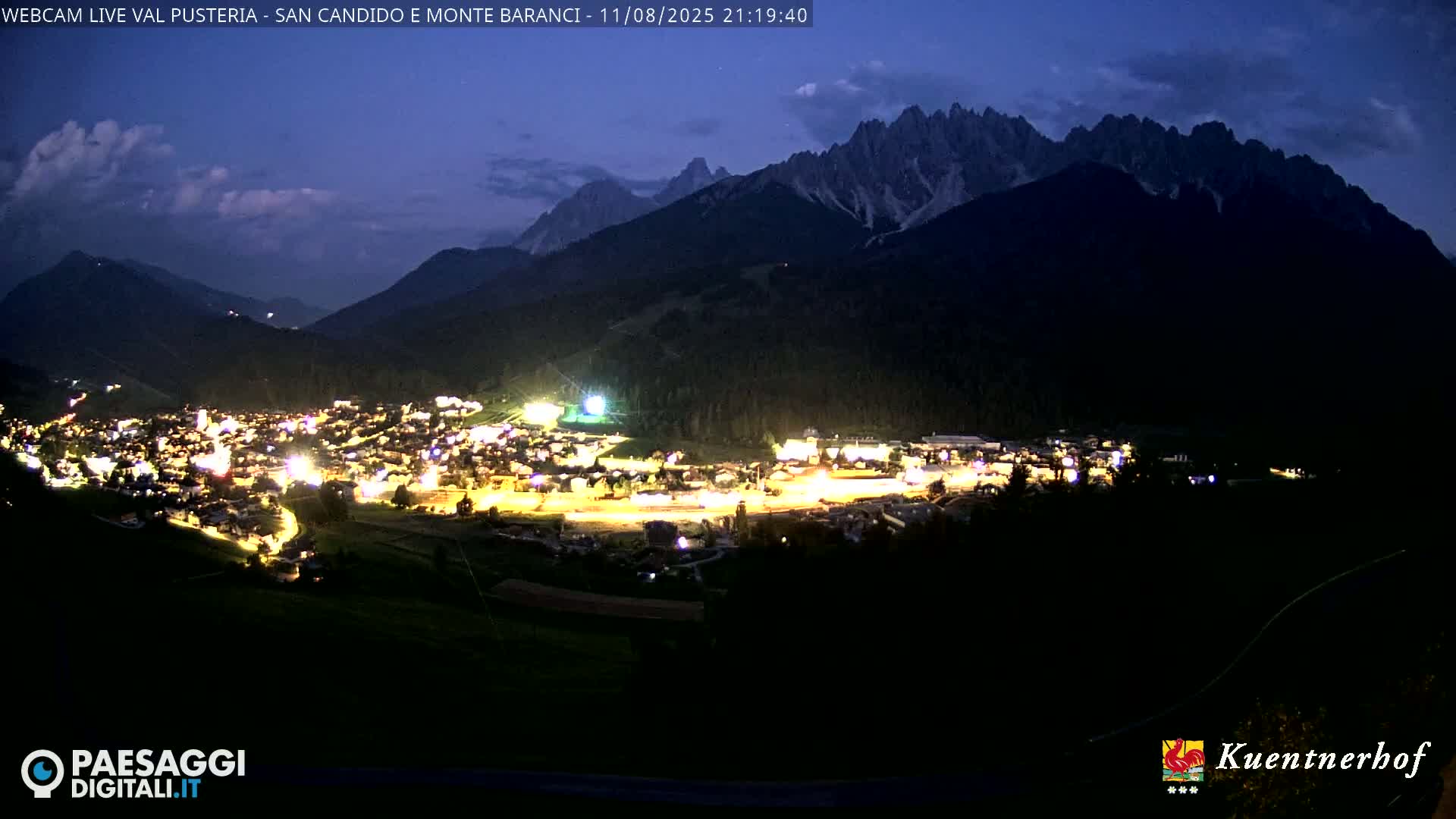 Val Pusteria (Puster Valley), San Candido (Innichen) Village & Monte Baranci Mount View Live Cam - South Tyrol (Bolzano) , Trentino-South Tyrol (Trentino-Alto Adige/Südtirol), Italy