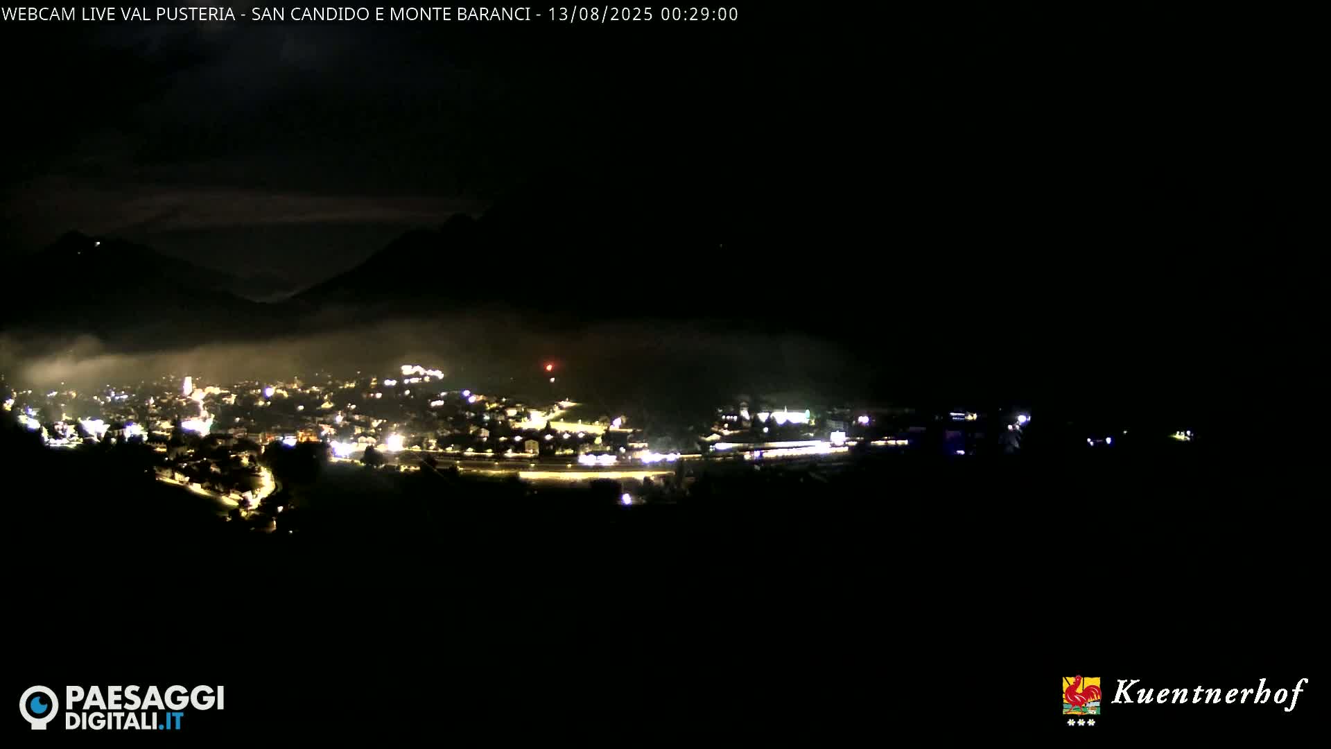 Val Pusteria (Puster Valley), San Candido (Innichen) Village & Monte Baranci Mount View Live Cam - South Tyrol (Bolzano) , Trentino-South Tyrol (Trentino-Alto Adige/Südtirol), Italy