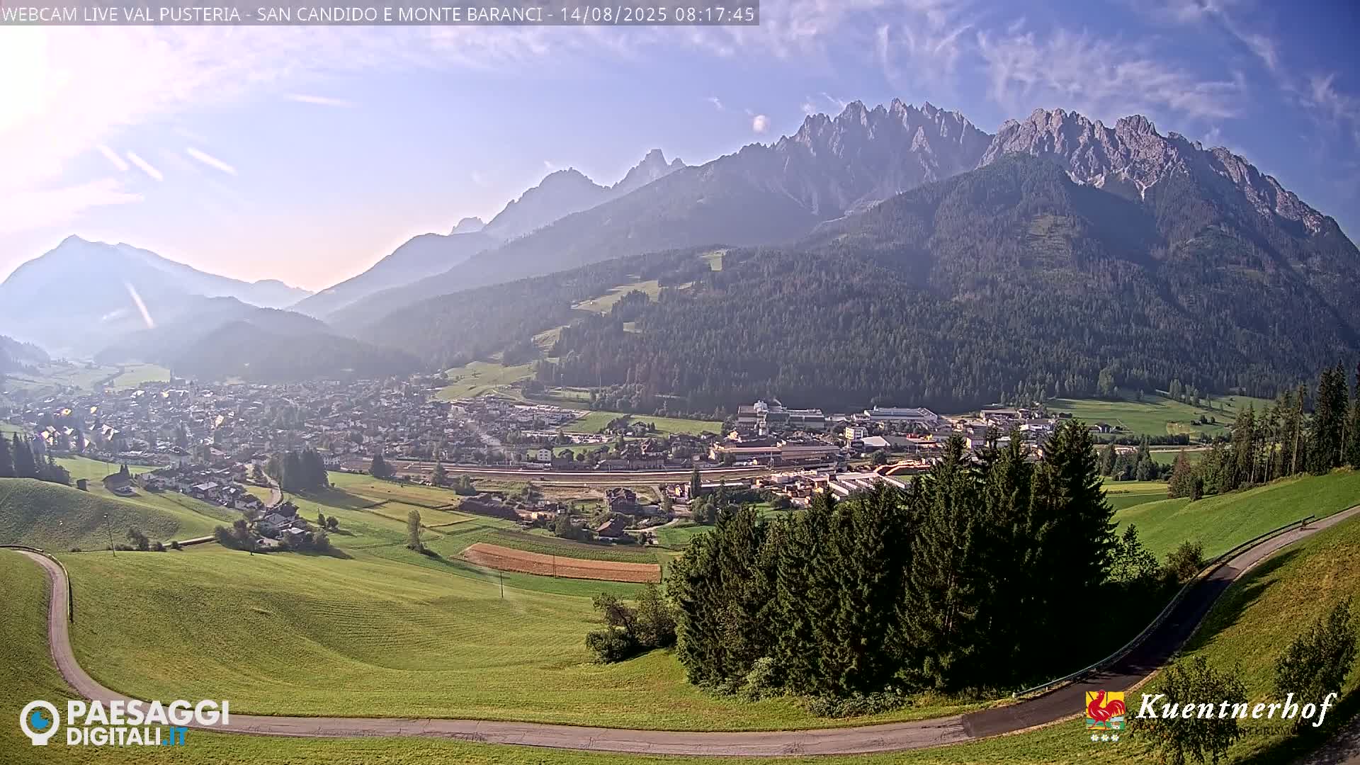 Val Pusteria (Puster Valley), San Candido (Innichen) Village & Monte Baranci Mount View Live Cam - South Tyrol (Bolzano) , Trentino-South Tyrol (Trentino-Alto Adige/Südtirol), Italy