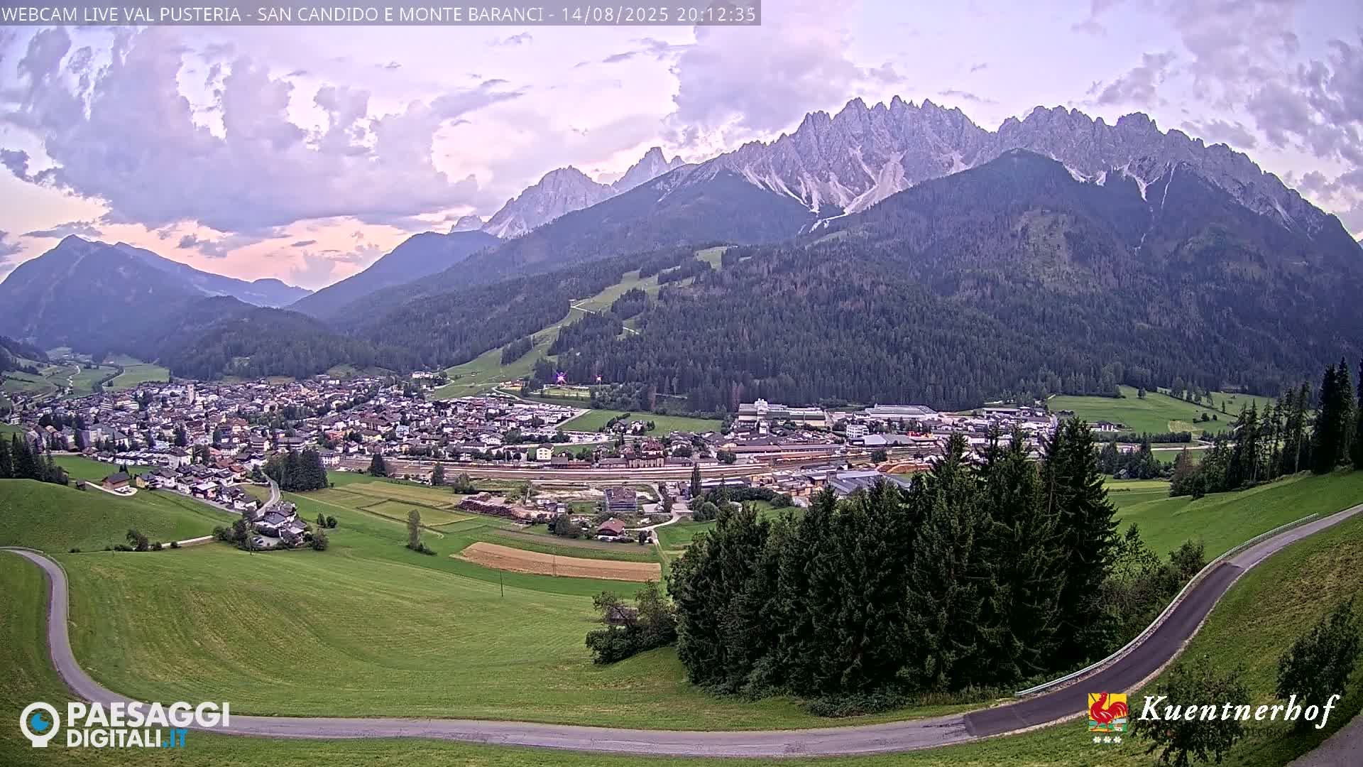 Val Pusteria (Puster Valley), San Candido (Innichen) Village & Monte Baranci Mount View Live Cam - South Tyrol (Bolzano) , Trentino-South Tyrol (Trentino-Alto Adige/Südtirol), Italy