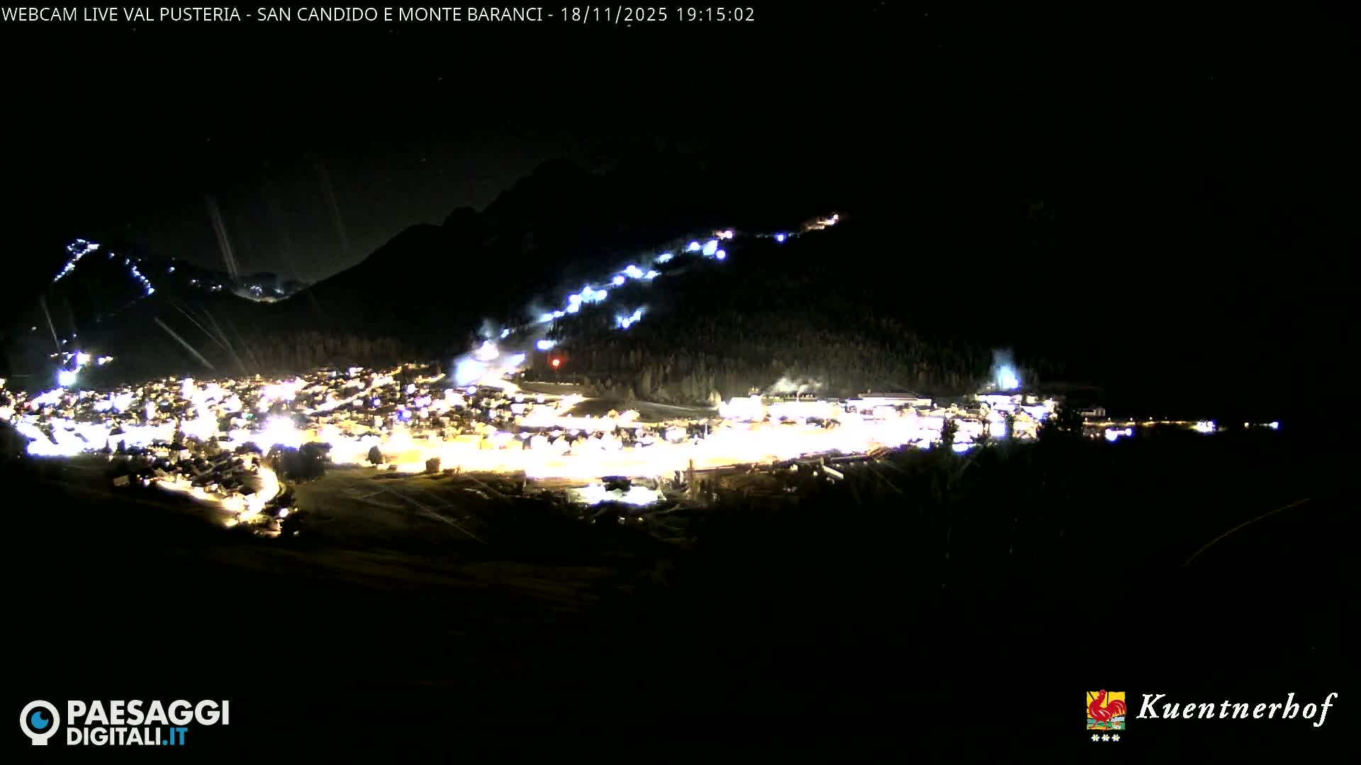 Val Pusteria (Puster Valley), San Candido (Innichen) Village & Monte Baranci Mount View Live Cam - South Tyrol (Bolzano) , Trentino-South Tyrol (Trentino-Alto Adige/Südtirol), Italy