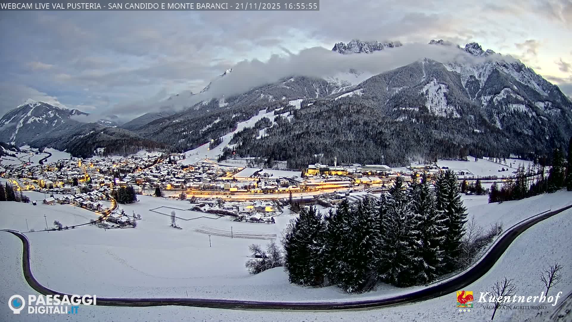 Val Pusteria (Puster Valley), San Candido (Innichen) Village & Monte Baranci Mount View Live Cam - South Tyrol (Bolzano) , Trentino-South Tyrol (Trentino-Alto Adige/Südtirol), Italy