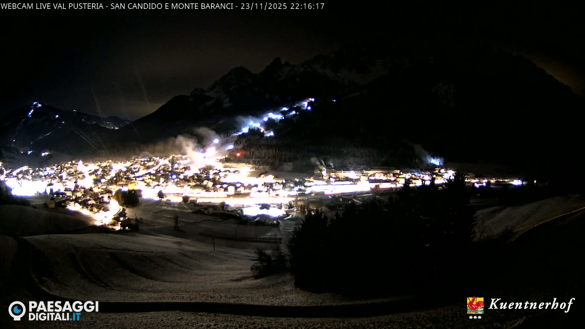 Val Pusteria (Puster Valley), San Candido (Innichen) Village & Monte Baranci Mount View Live Cam - South Tyrol (Bolzano) , Trentino-South Tyrol (Trentino-Alto Adige/Südtirol), Italy