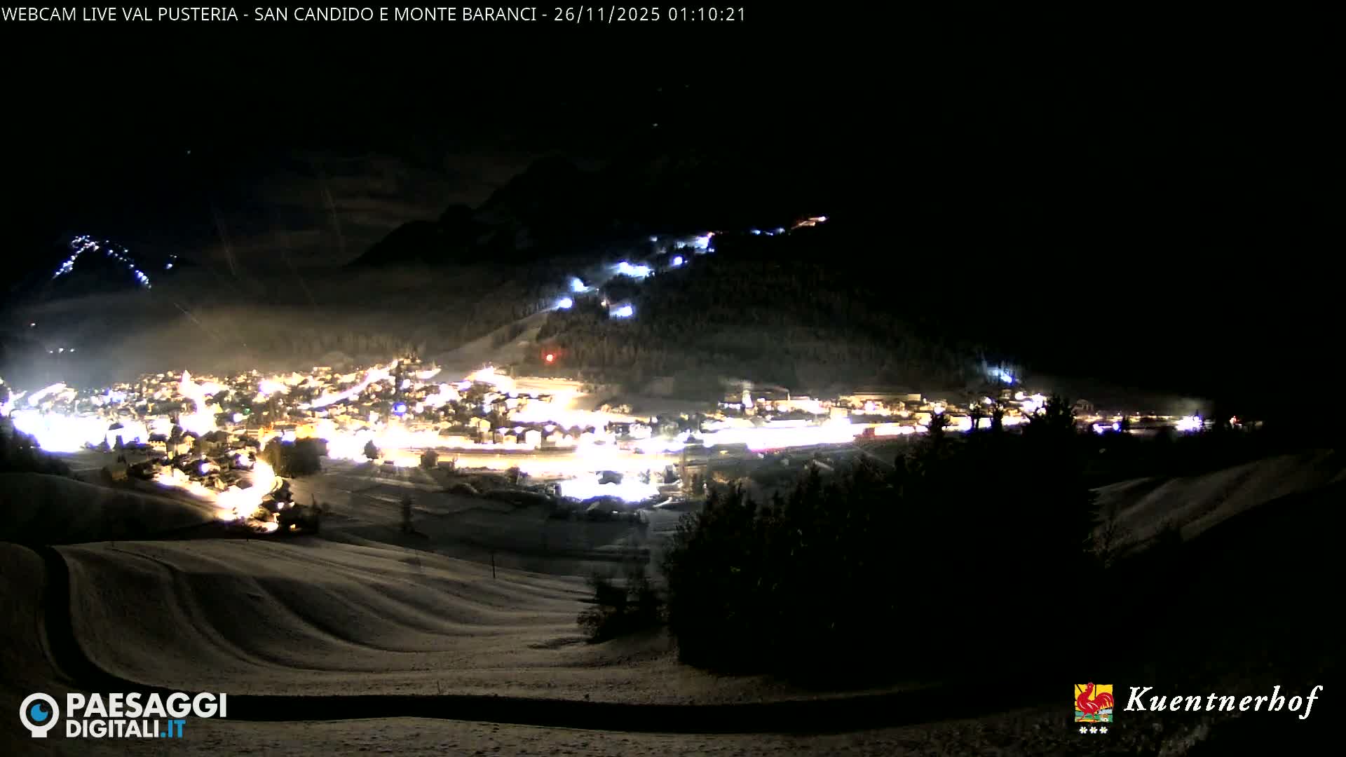 Val Pusteria (Puster Valley), San Candido (Innichen) Village & Monte Baranci Mount View Live Cam - South Tyrol (Bolzano) , Trentino-South Tyrol (Trentino-Alto Adige/Südtirol), Italy