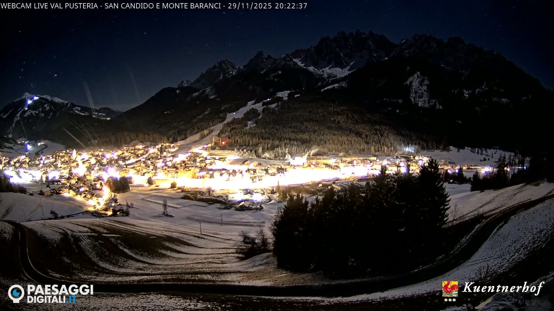 Val Pusteria (Puster Valley), San Candido (Innichen) Village & Monte Baranci Mount View Live Cam - South Tyrol (Bolzano) , Trentino-South Tyrol (Trentino-Alto Adige/Südtirol), Italy