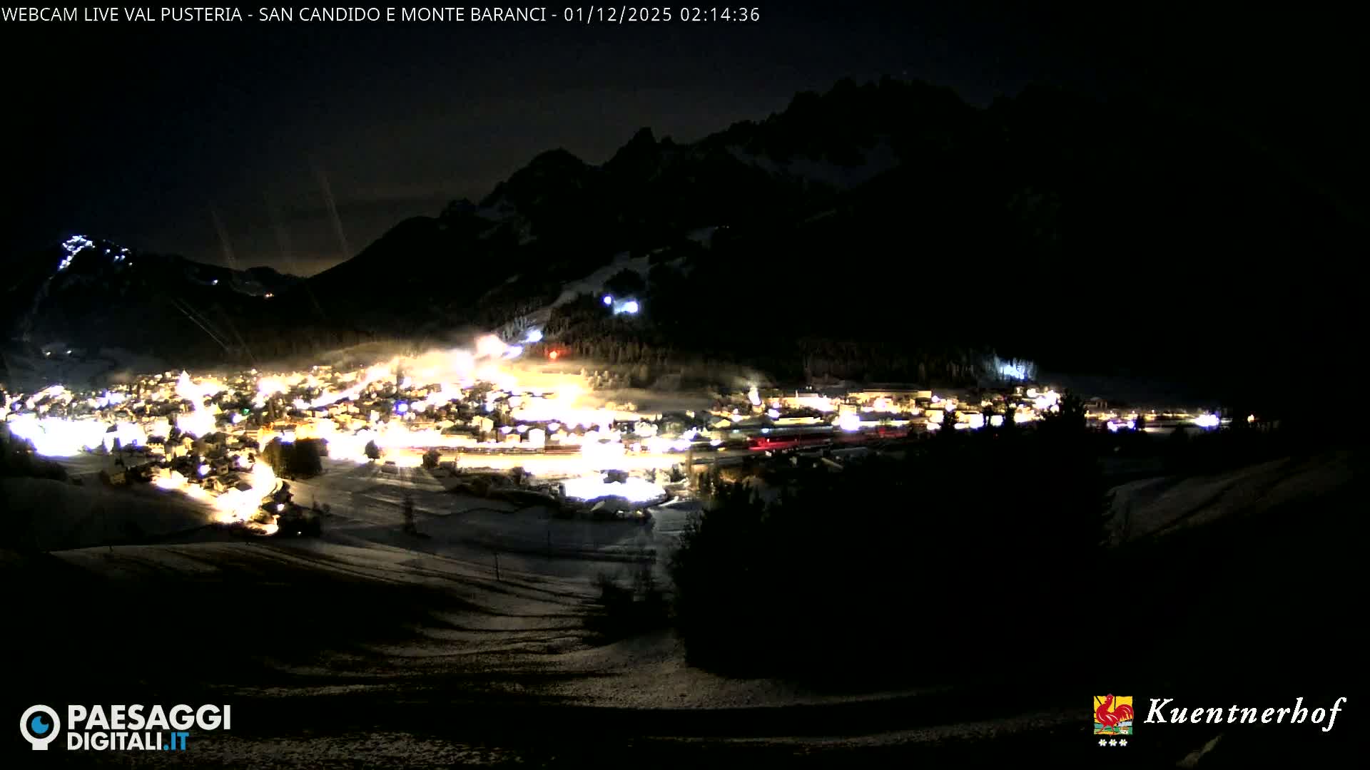 Val Pusteria (Puster Valley), San Candido (Innichen) Village & Monte Baranci Mount View Live Cam - South Tyrol (Bolzano) , Trentino-South Tyrol (Trentino-Alto Adige/Südtirol), Italy